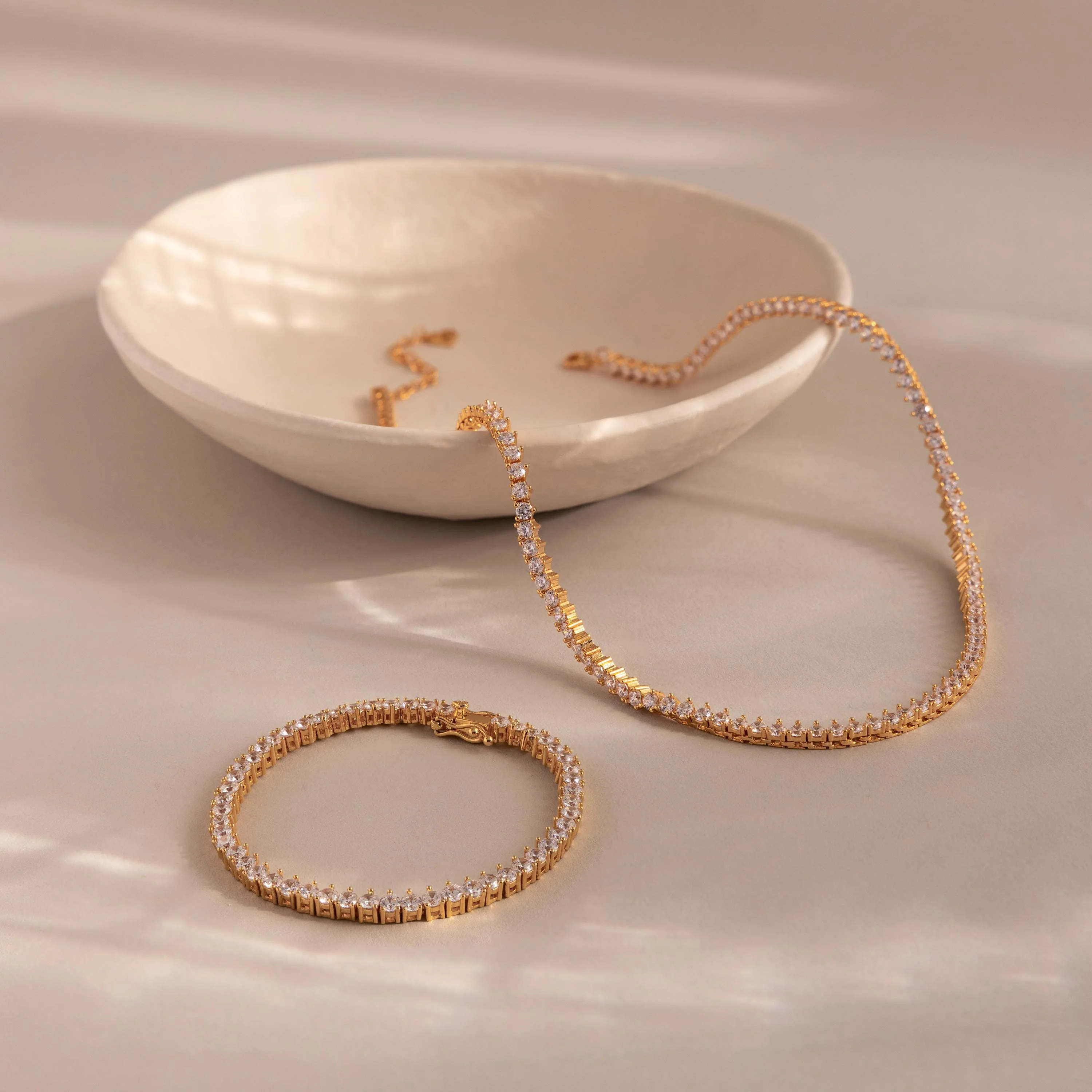 3-Prong Diamond Tennis Necklace & Bracelet Set - Image 6