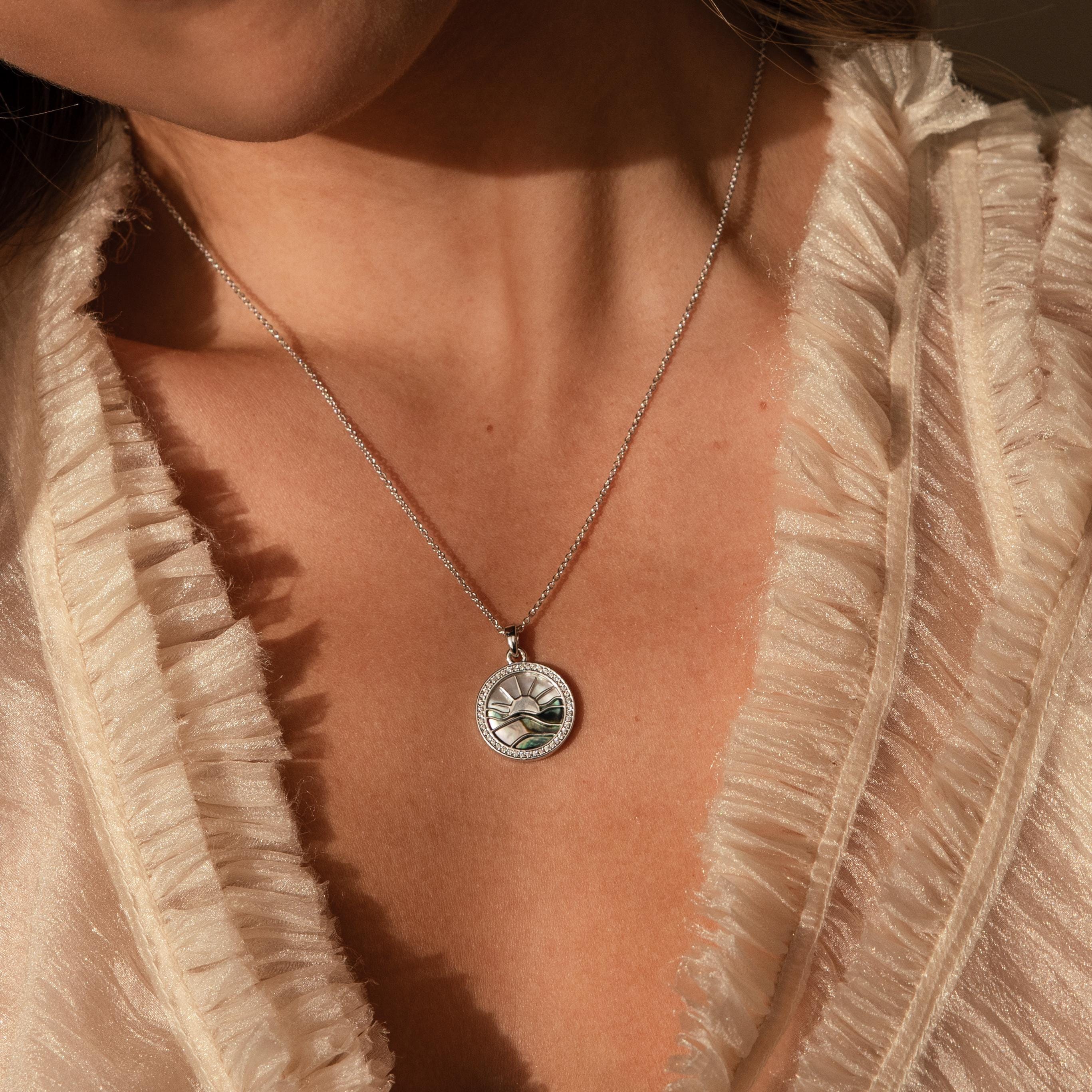 Abalone Sunrise Pendant Necklace - Image 4