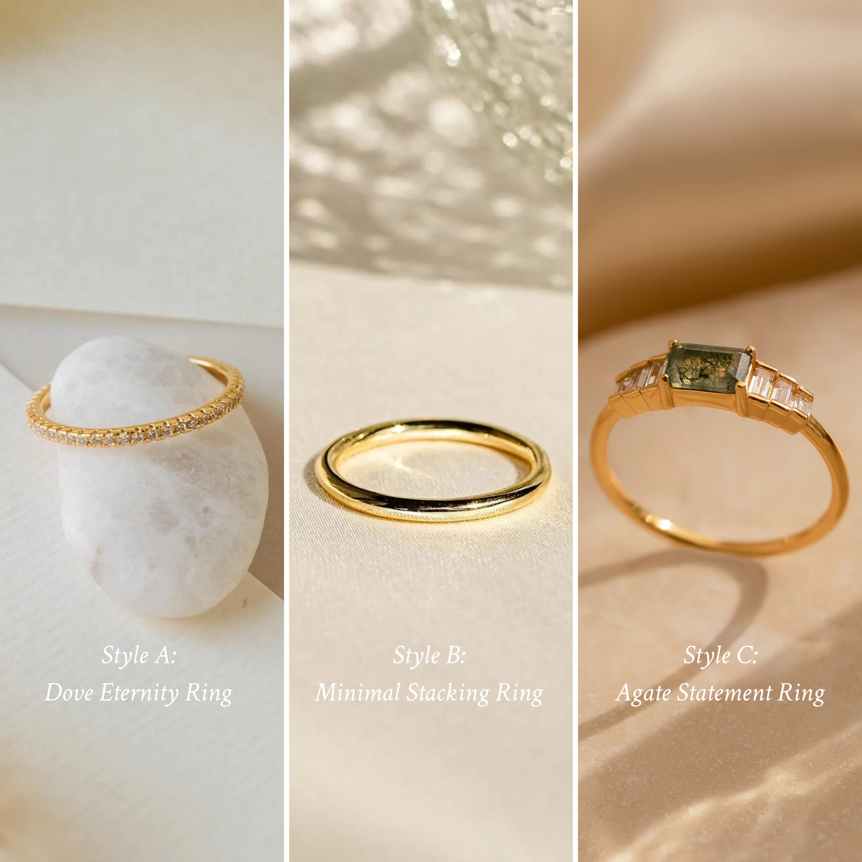 Agate Diamond Rings Set - Image 3
