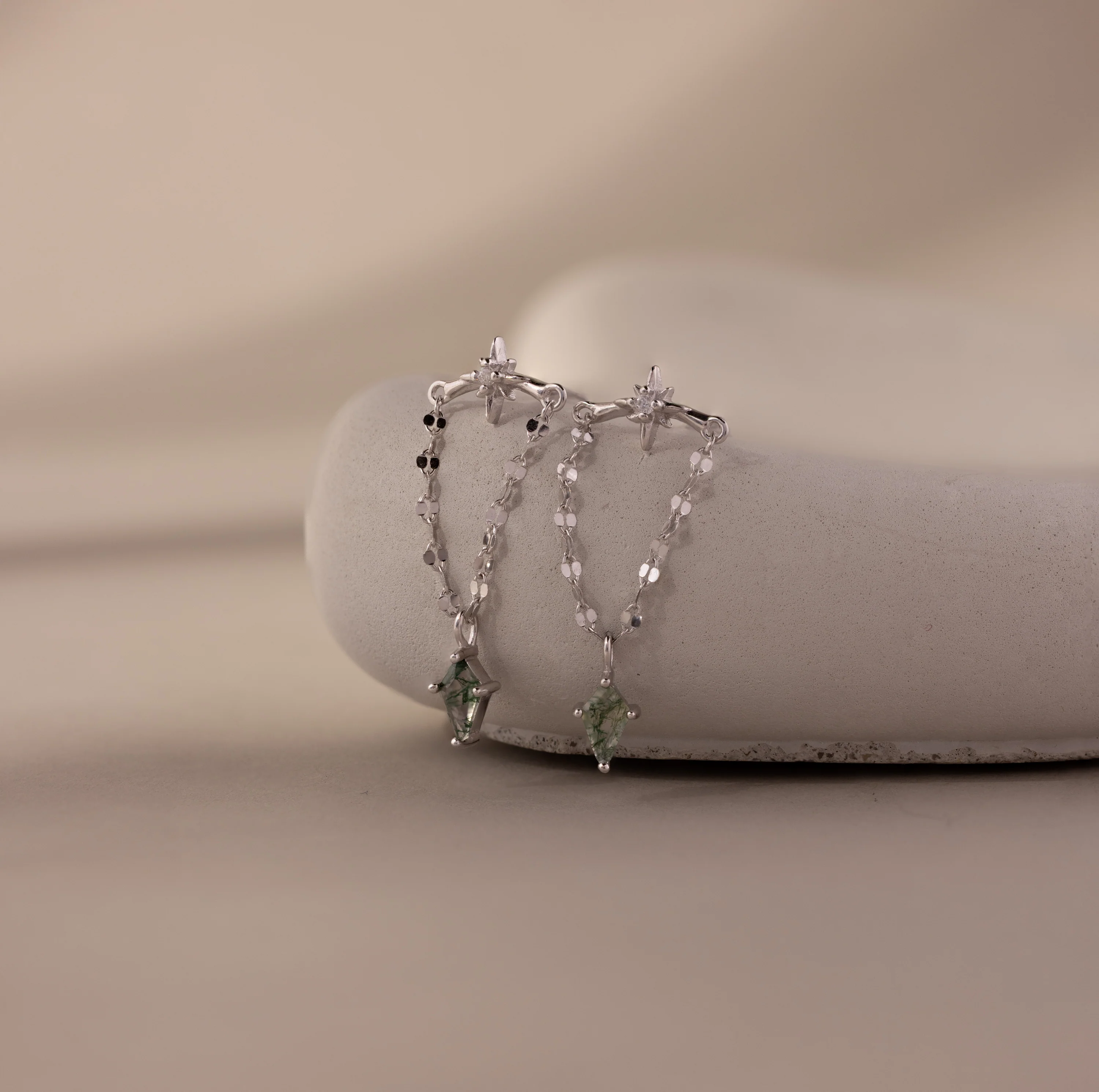 Agate Star Chain Earrings - Image 4