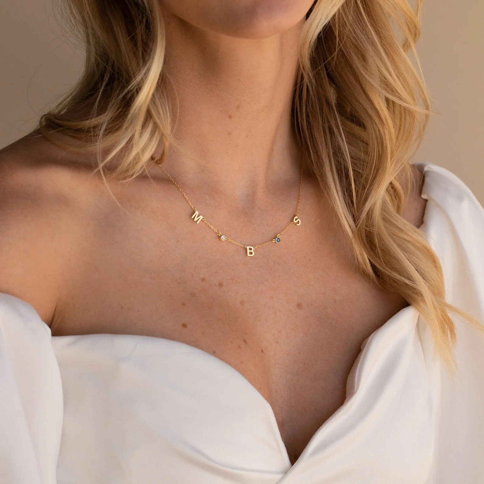 Alice Letter Birthstone Necklace - Image 4