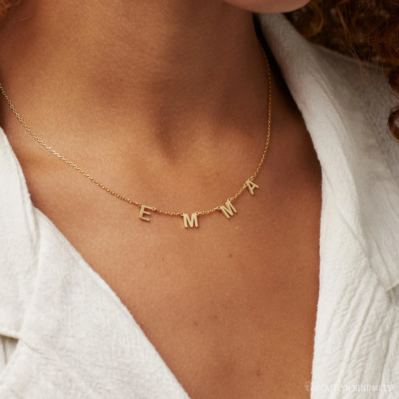 Alice Letter Name Necklace in 18K Gold - Image 3