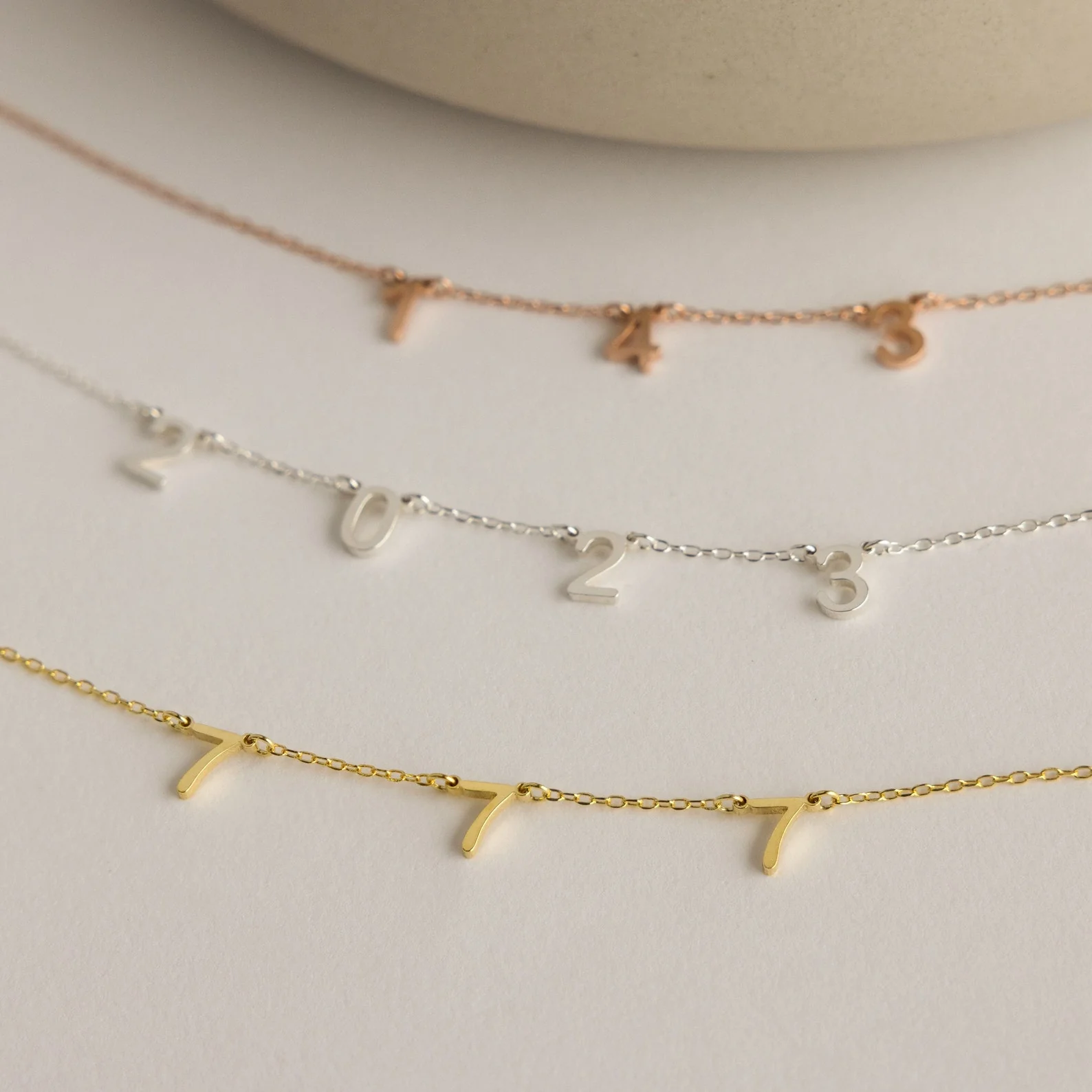Alice Spaced Number Necklace - Image 3