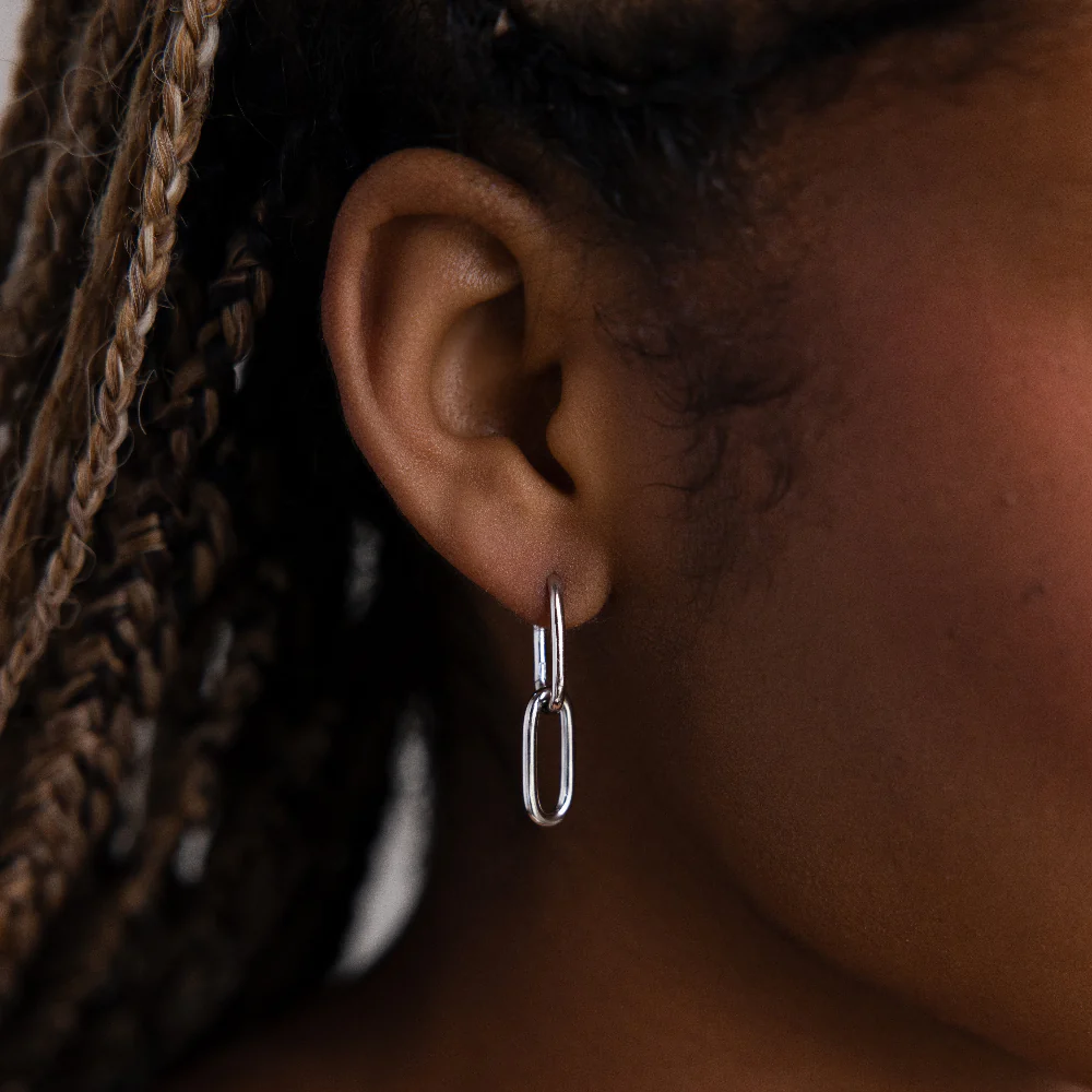 Amanda Link Earrings in Silver - Image 2