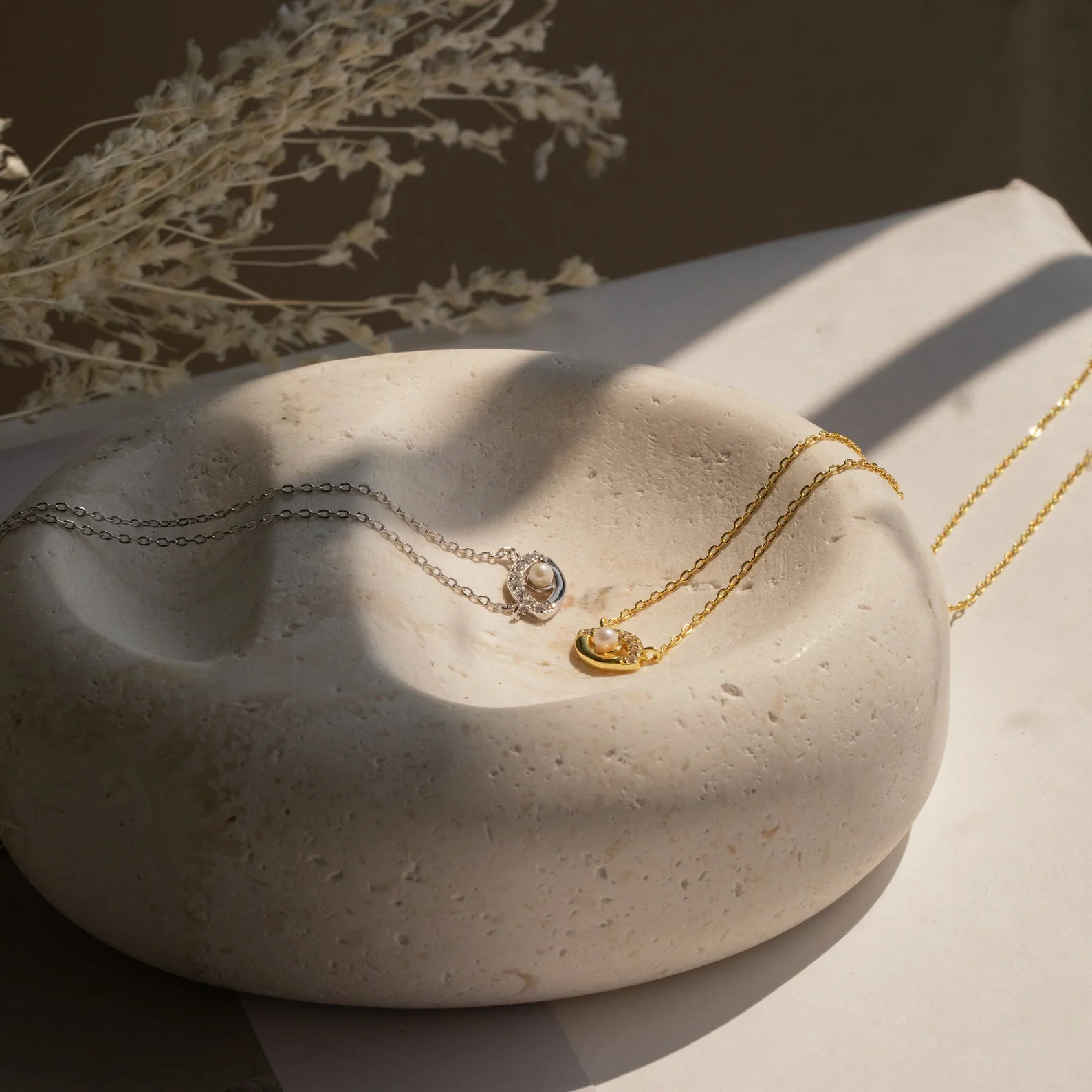 Amaryllis Pave Evil Eye Necklace in Silver - Image 4