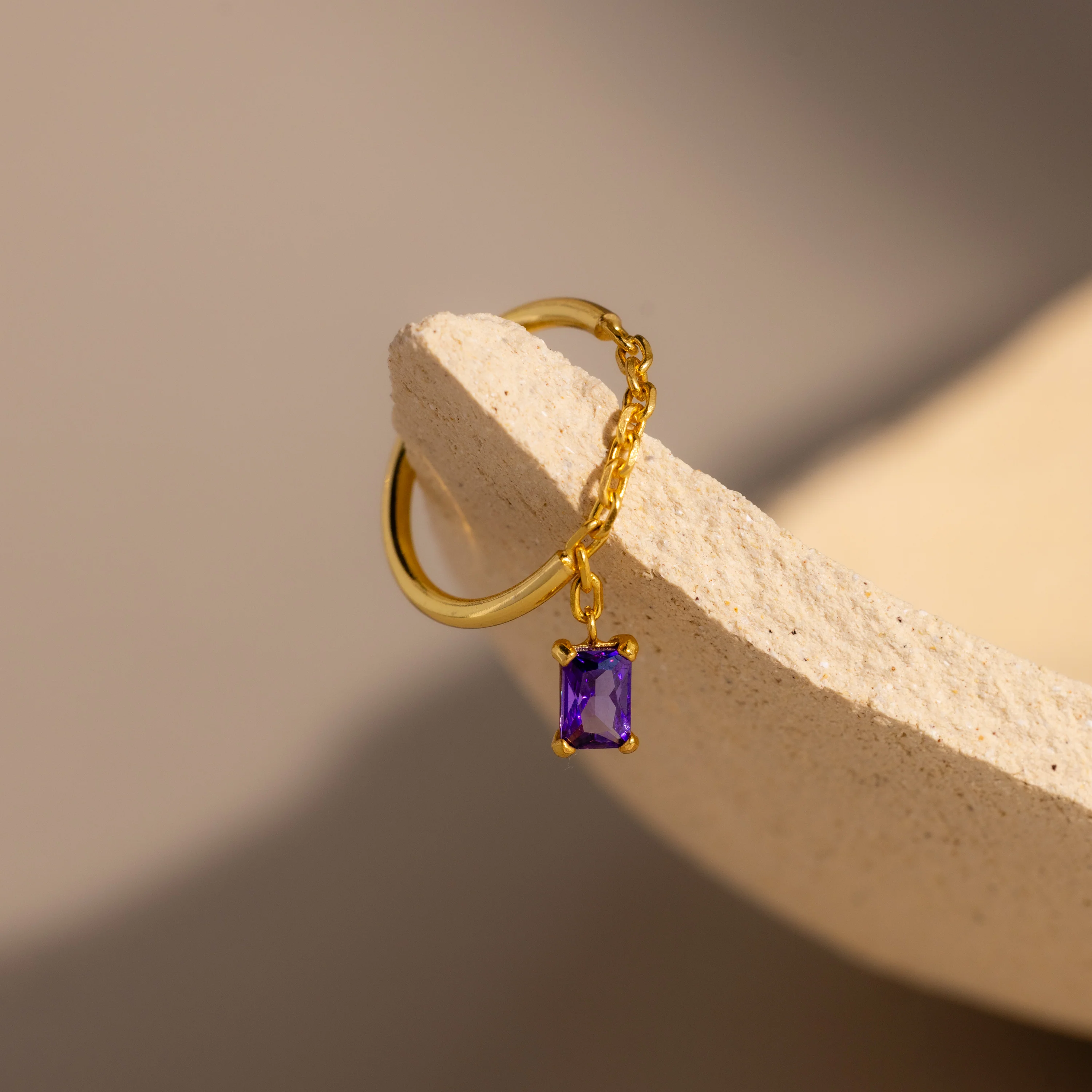 Birthstone Drop Chain Ring - Image 2