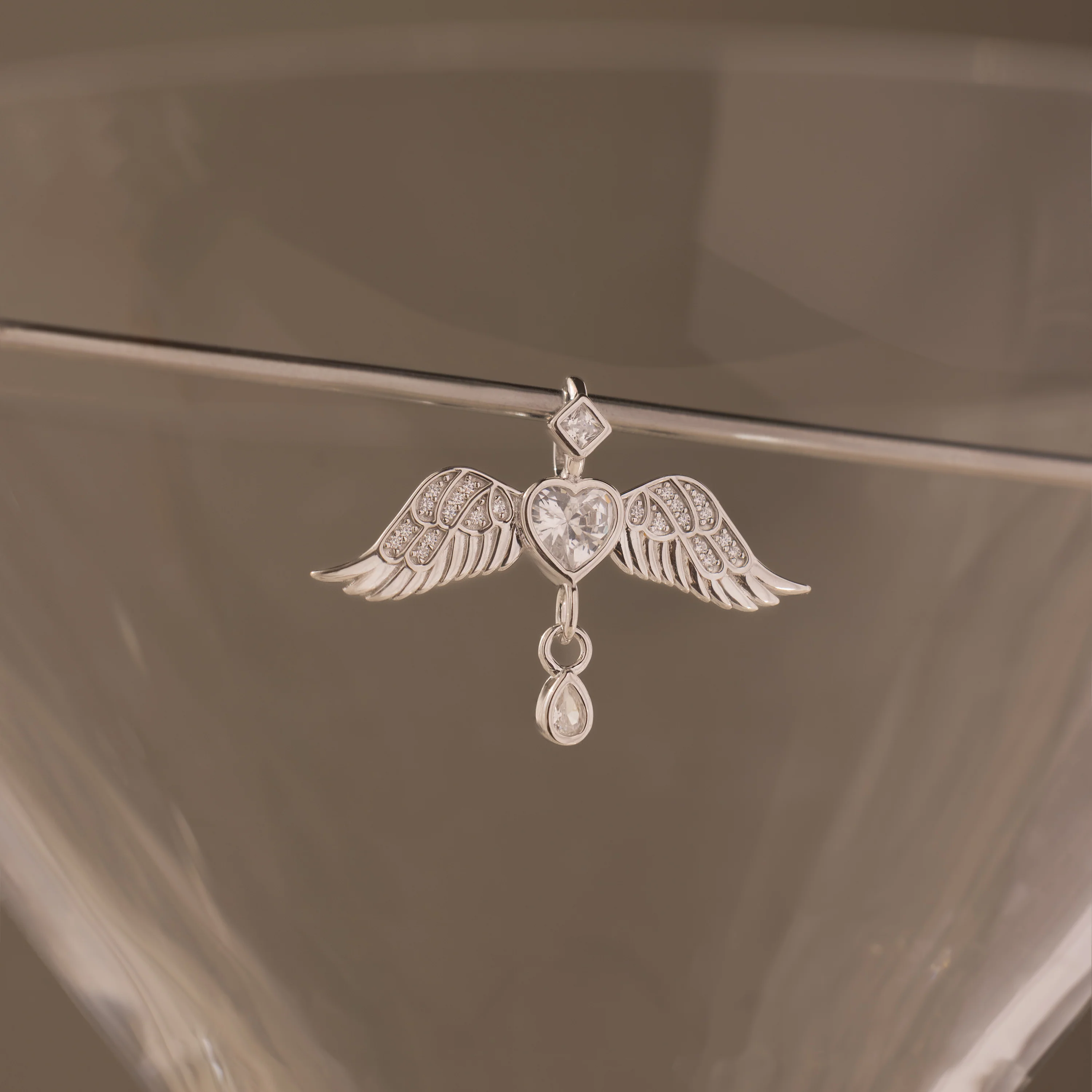 Angel Wing Charm in Silver - Image 3