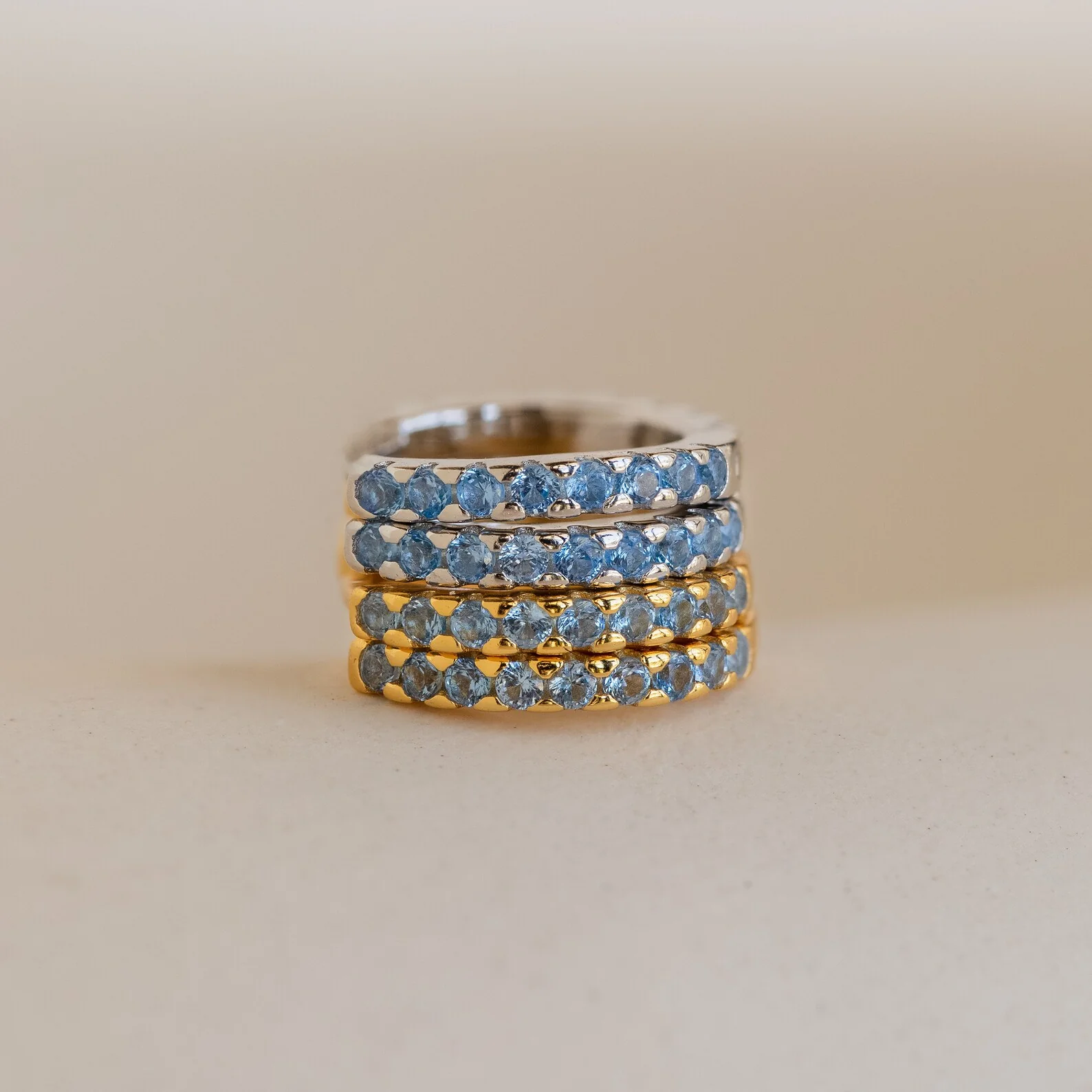 Aquamarine Pave Huggies - Image 3