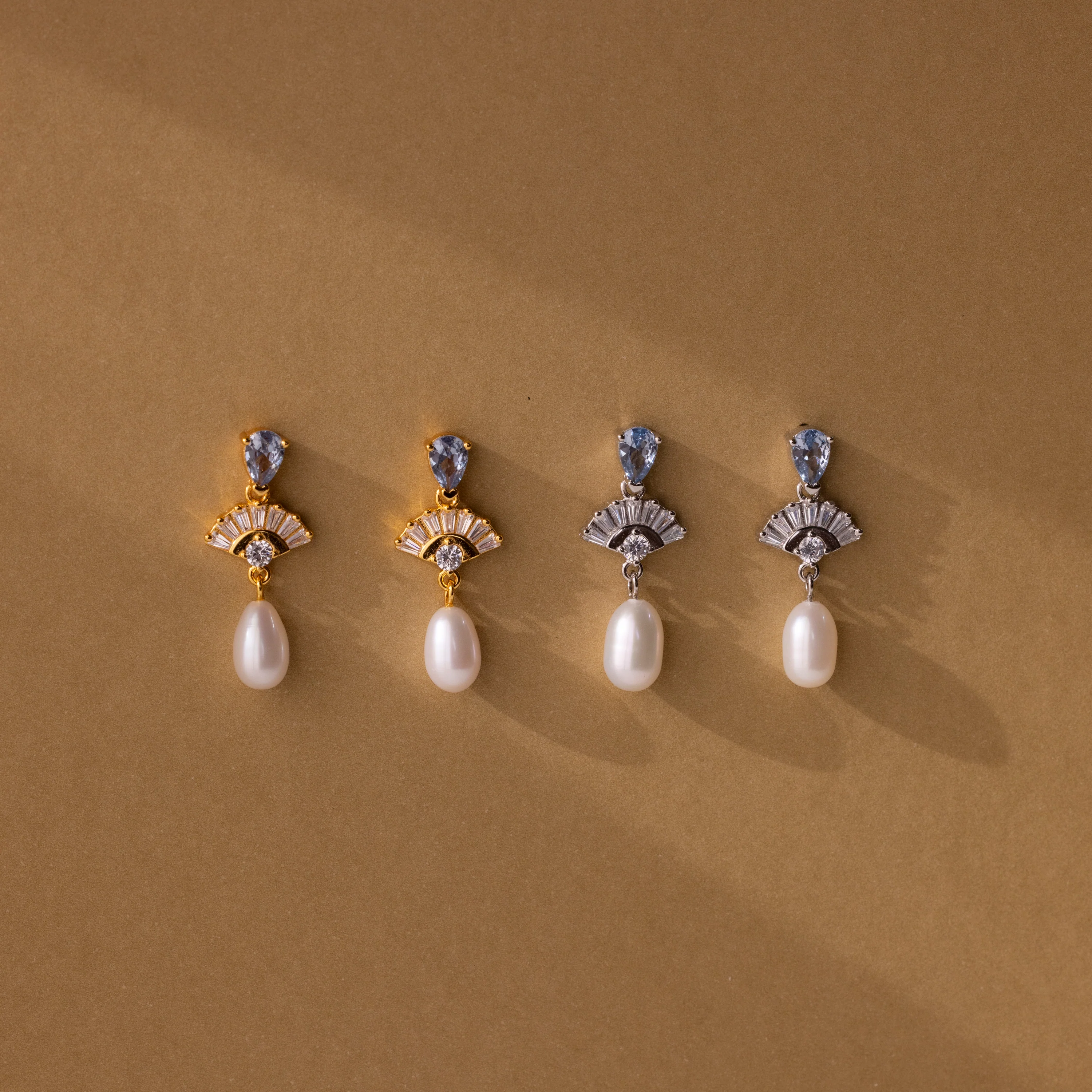 Aquamarine Pearl Drop Earrings - Image 6