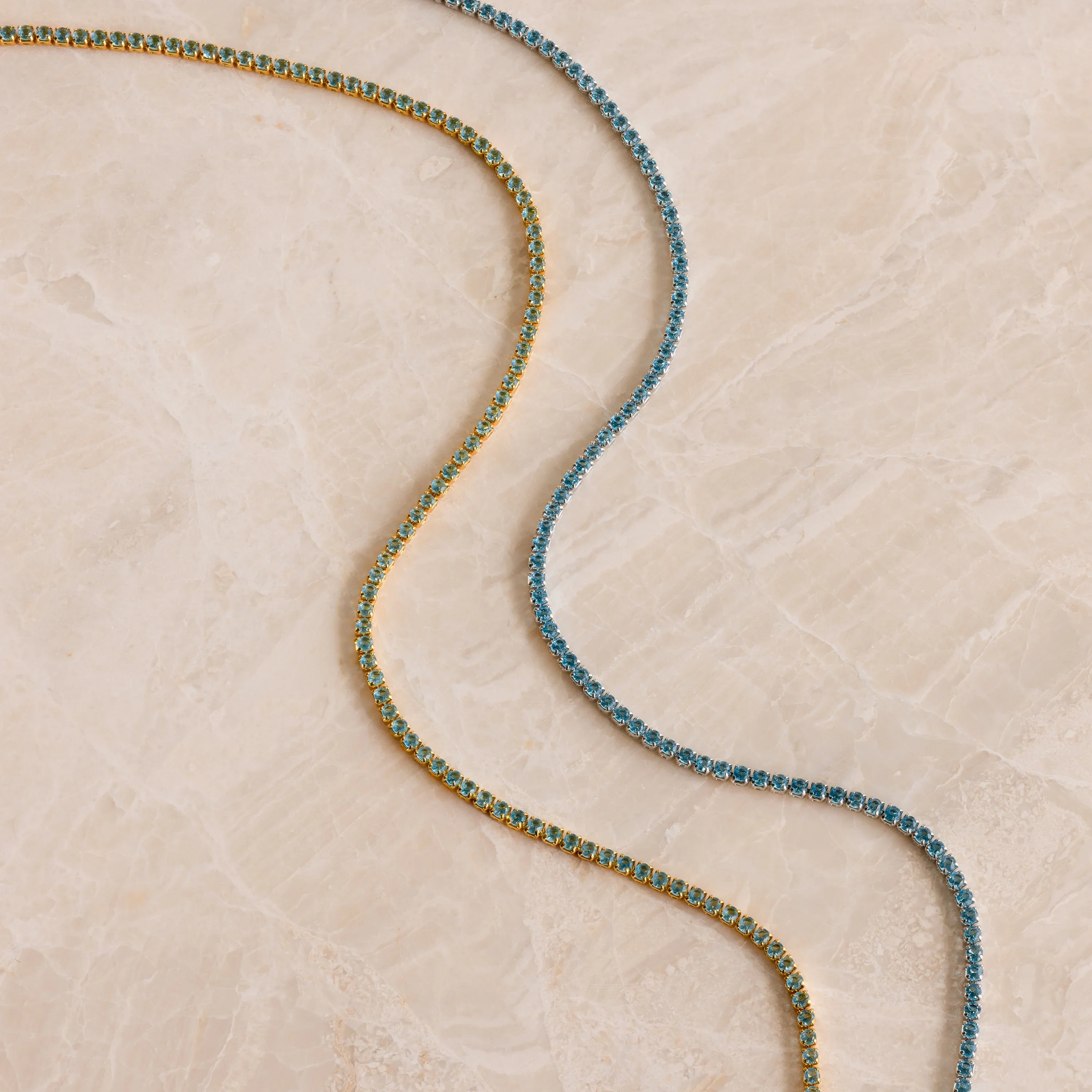 Aquamarine Tennis Choker Necklace - Image 3