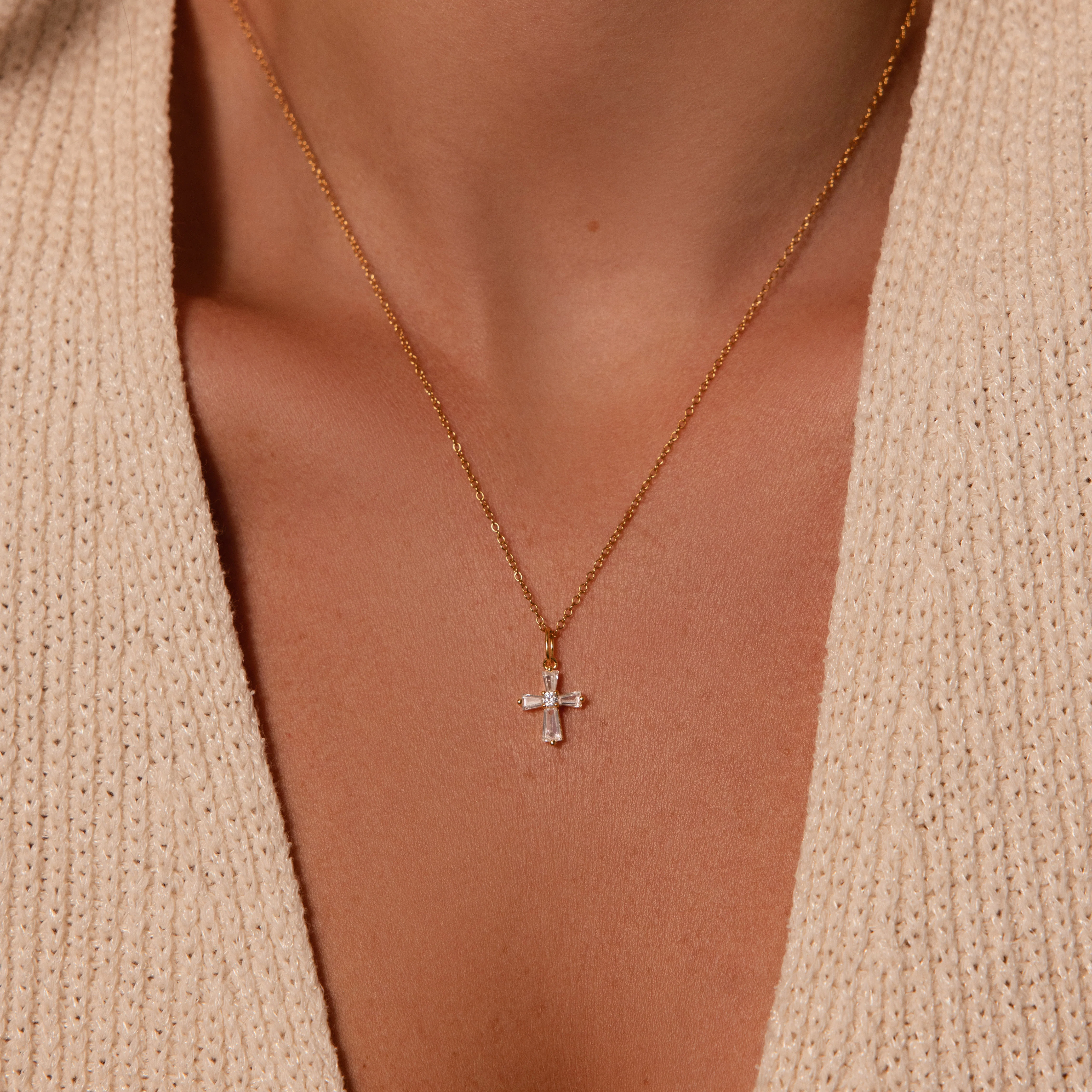Art Deco Cross Necklace - Image 3