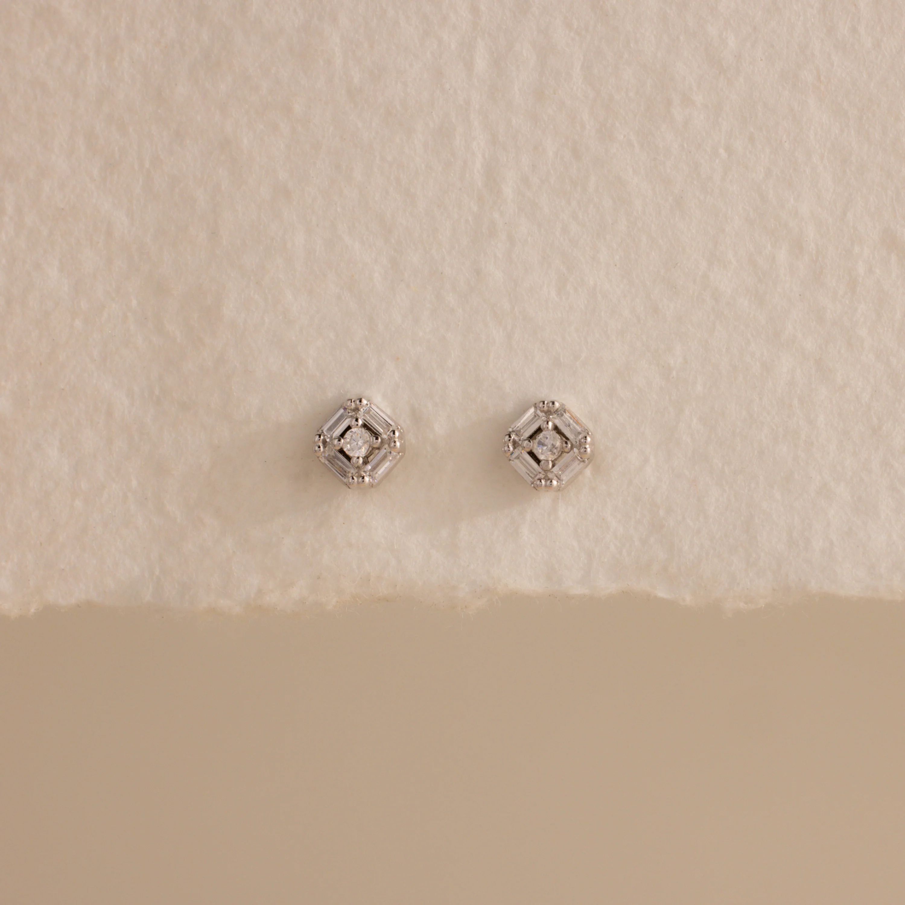 Art Deco Flatback Studs in Silver - Image 3