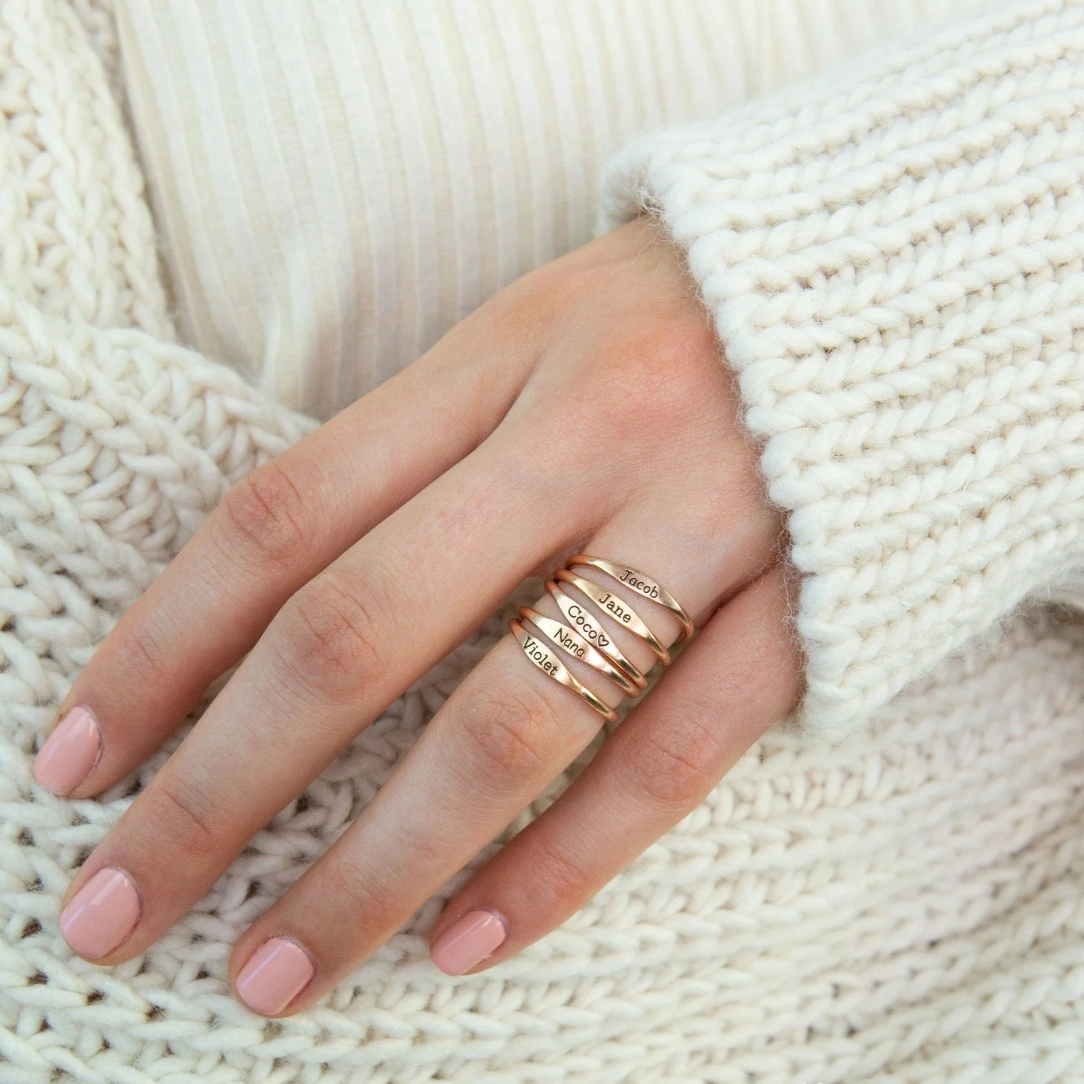 Arthur Skinny Name Ring - Image 3
