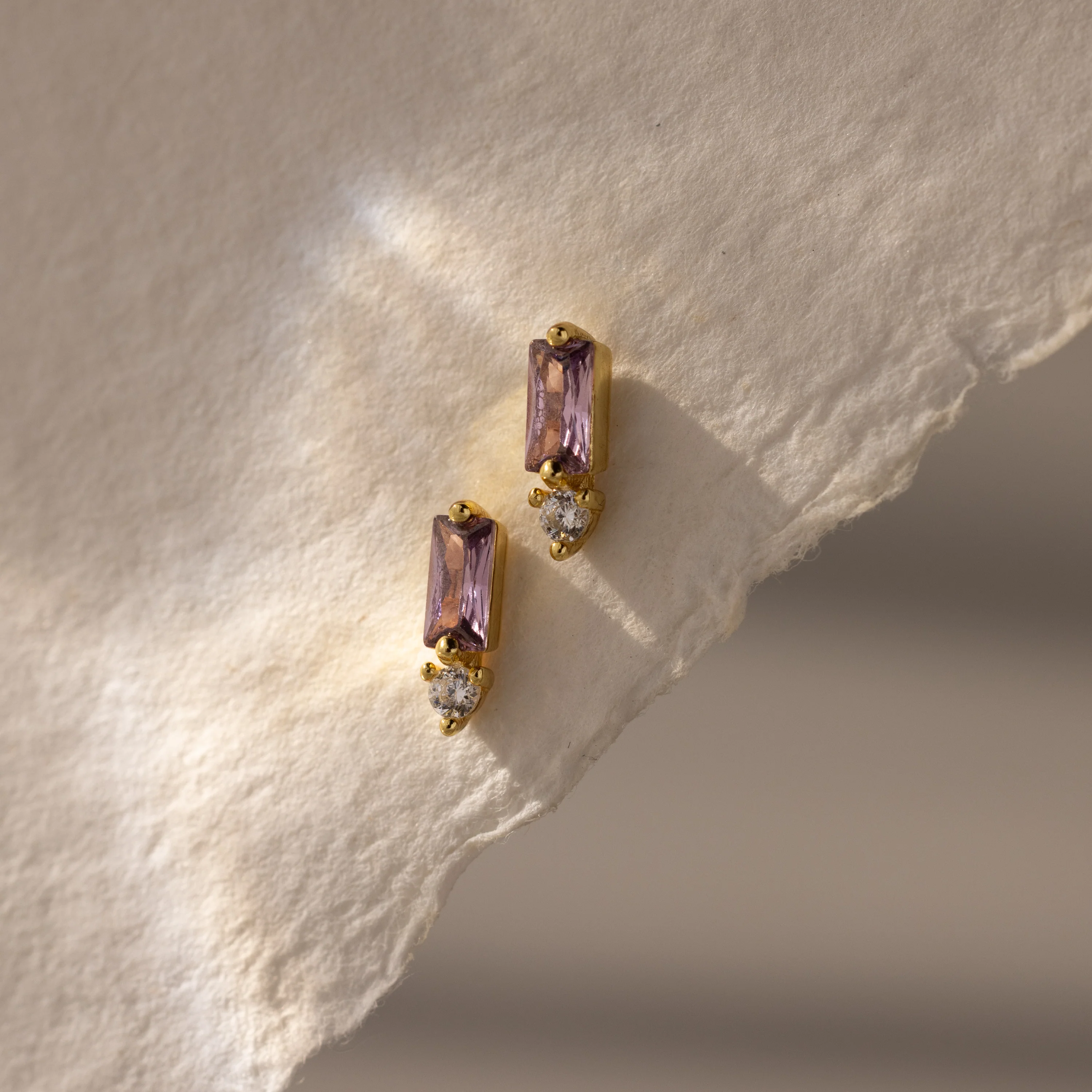 Baguette Alexandrite Drop Studs
