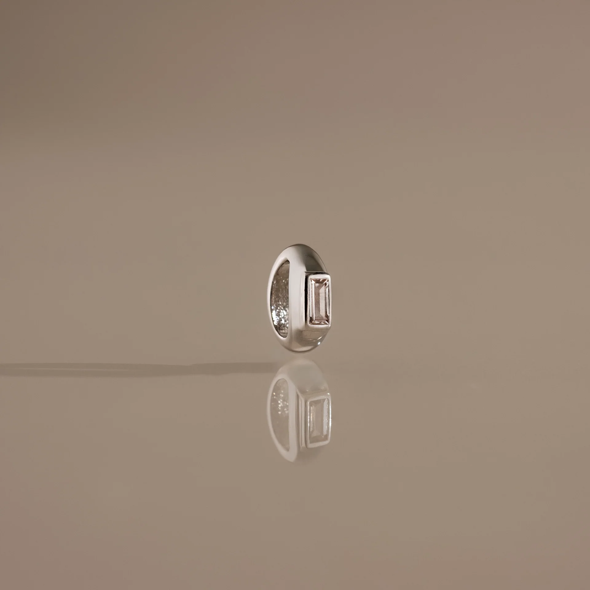 Baguette Diamond Spacer Charm in Silver - Image 3