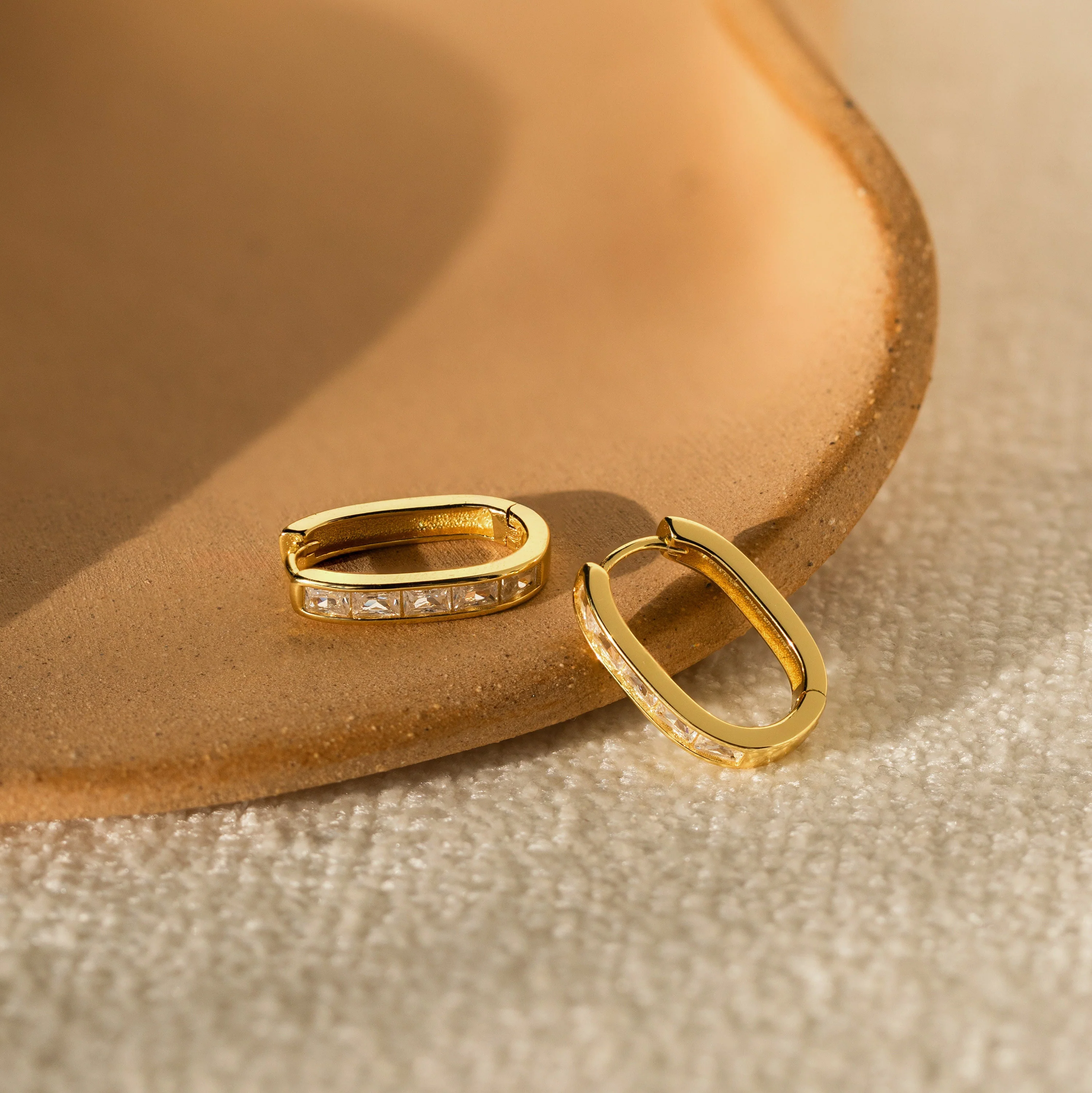 Baguette Link Hoops - Image 4