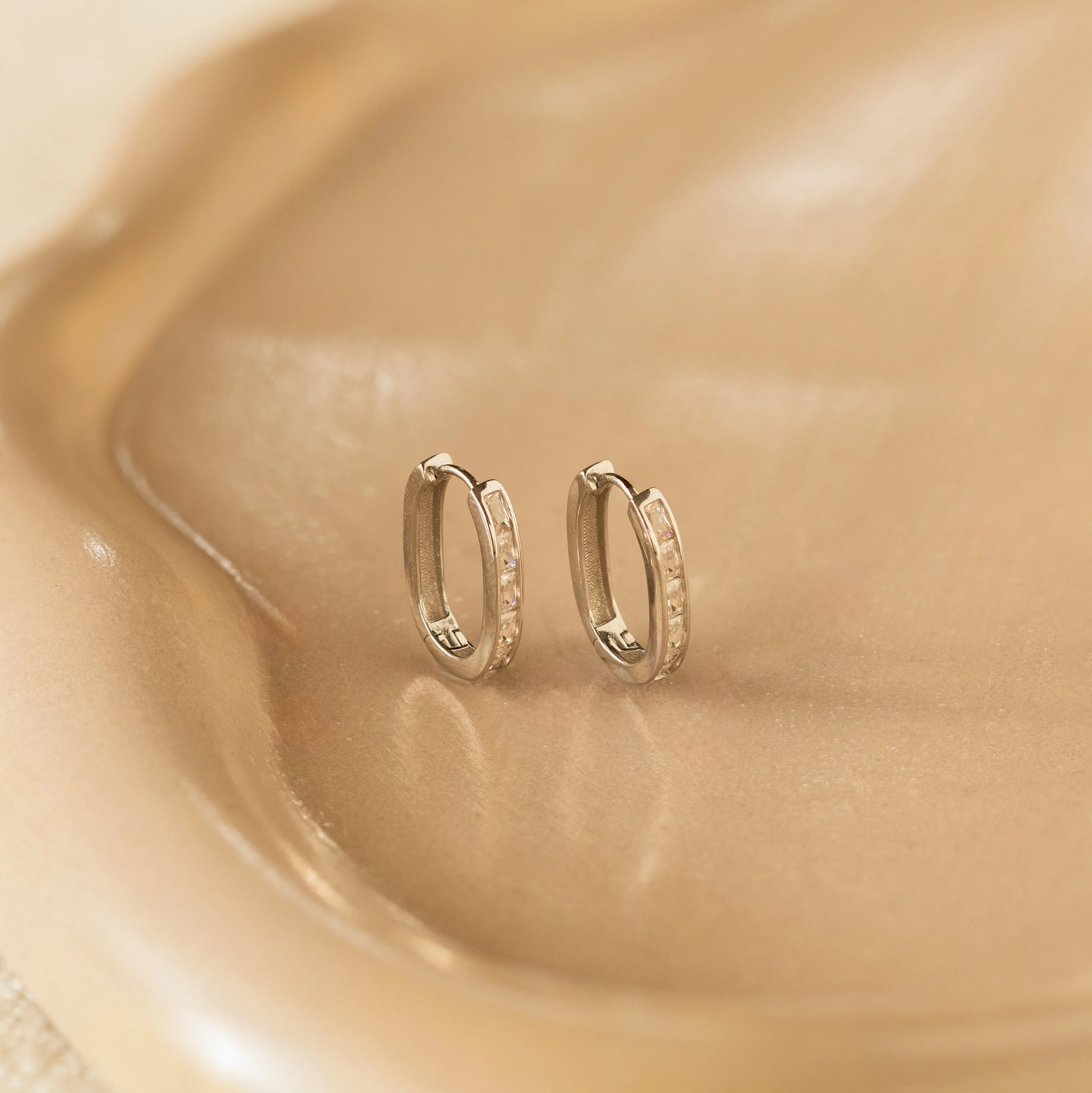 Baguette Link Hoops - Image 7