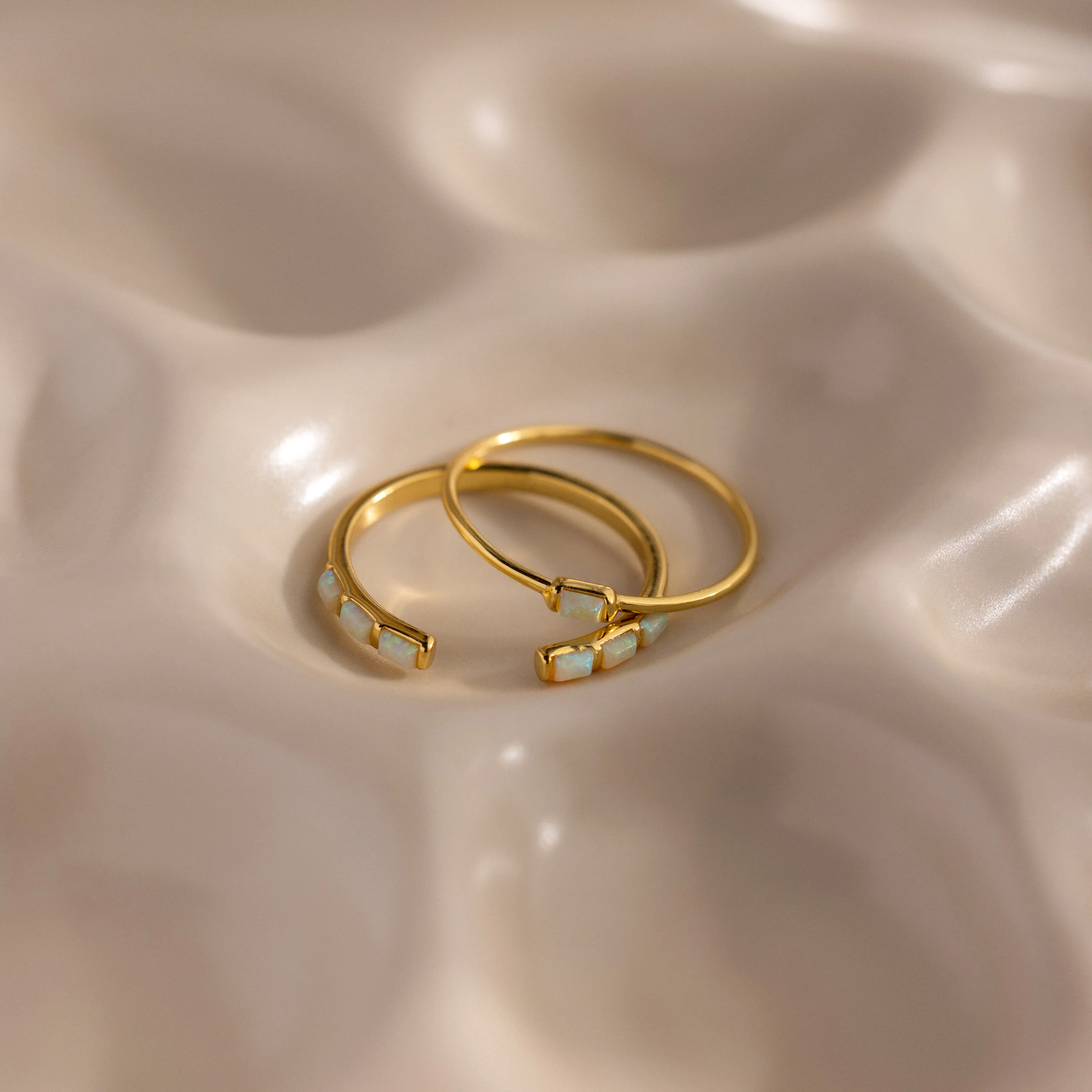 Baguette Opal Ring Set - Image 3
