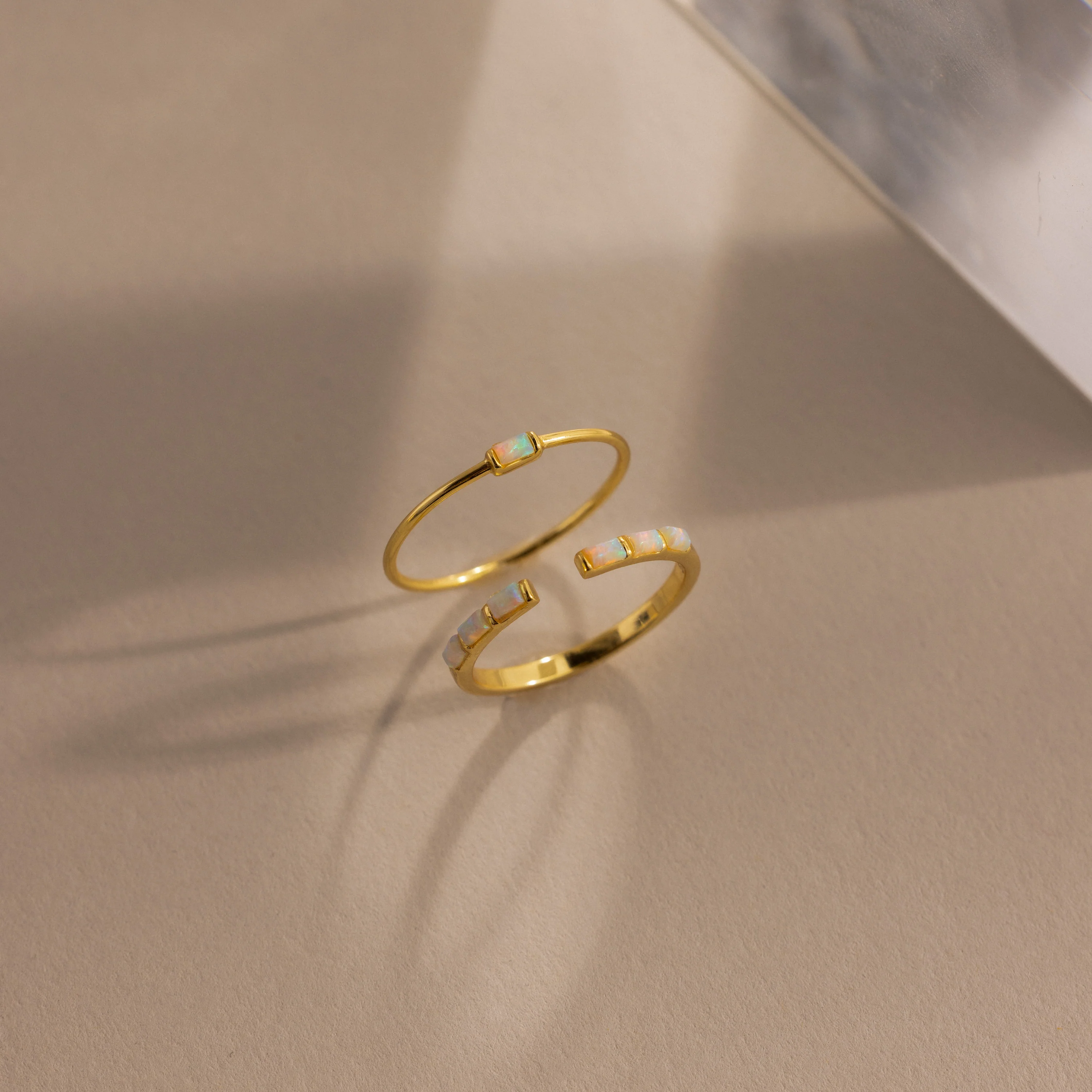 Baguette Opal Ring Set - Image 5