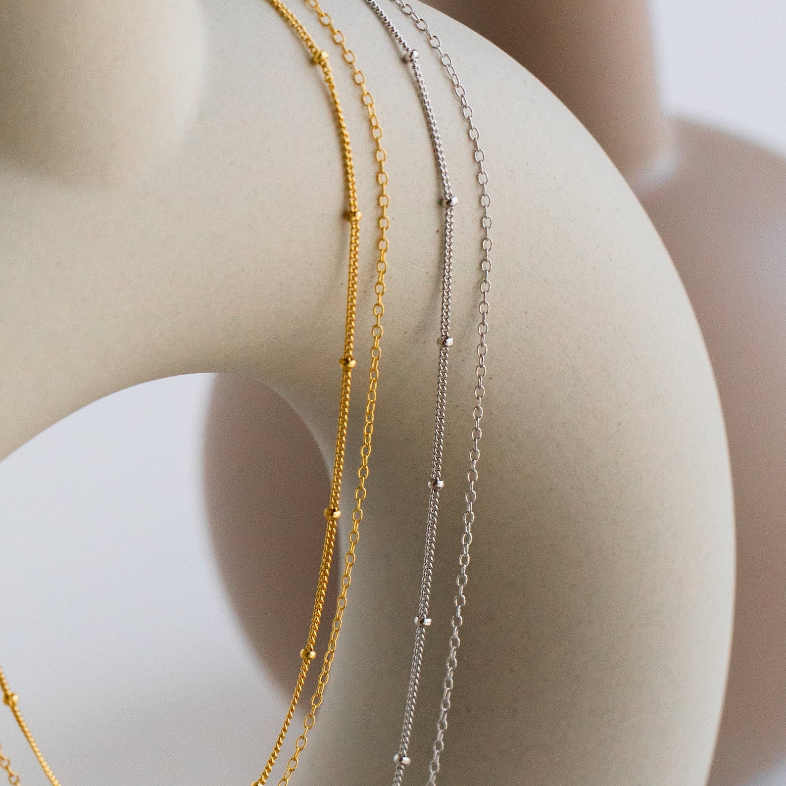 Beaded Duo Chain Necklace - Image 4