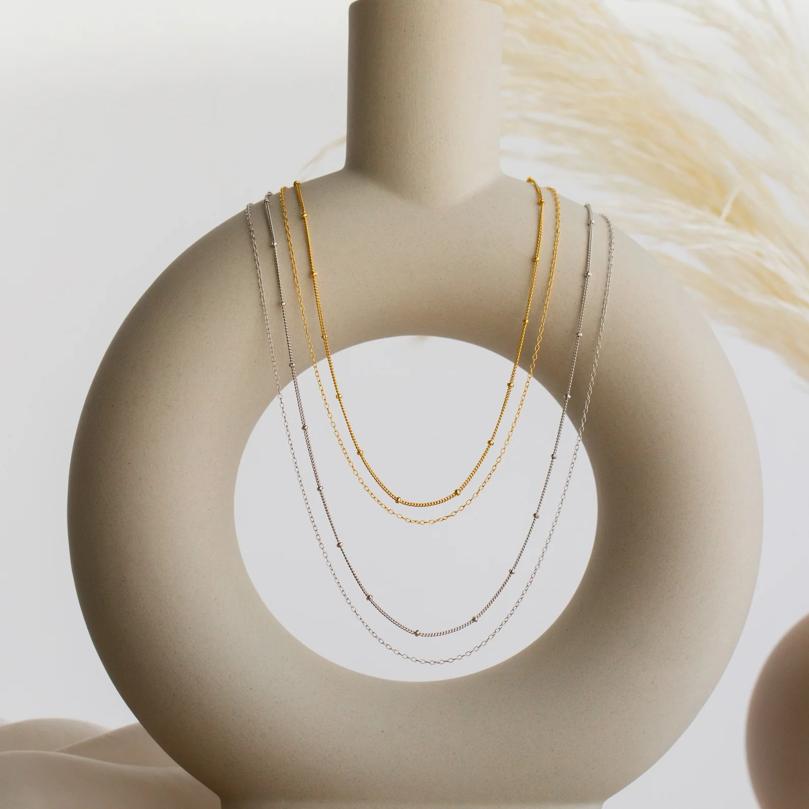 Beaded Duo Chain Necklace - Image 7