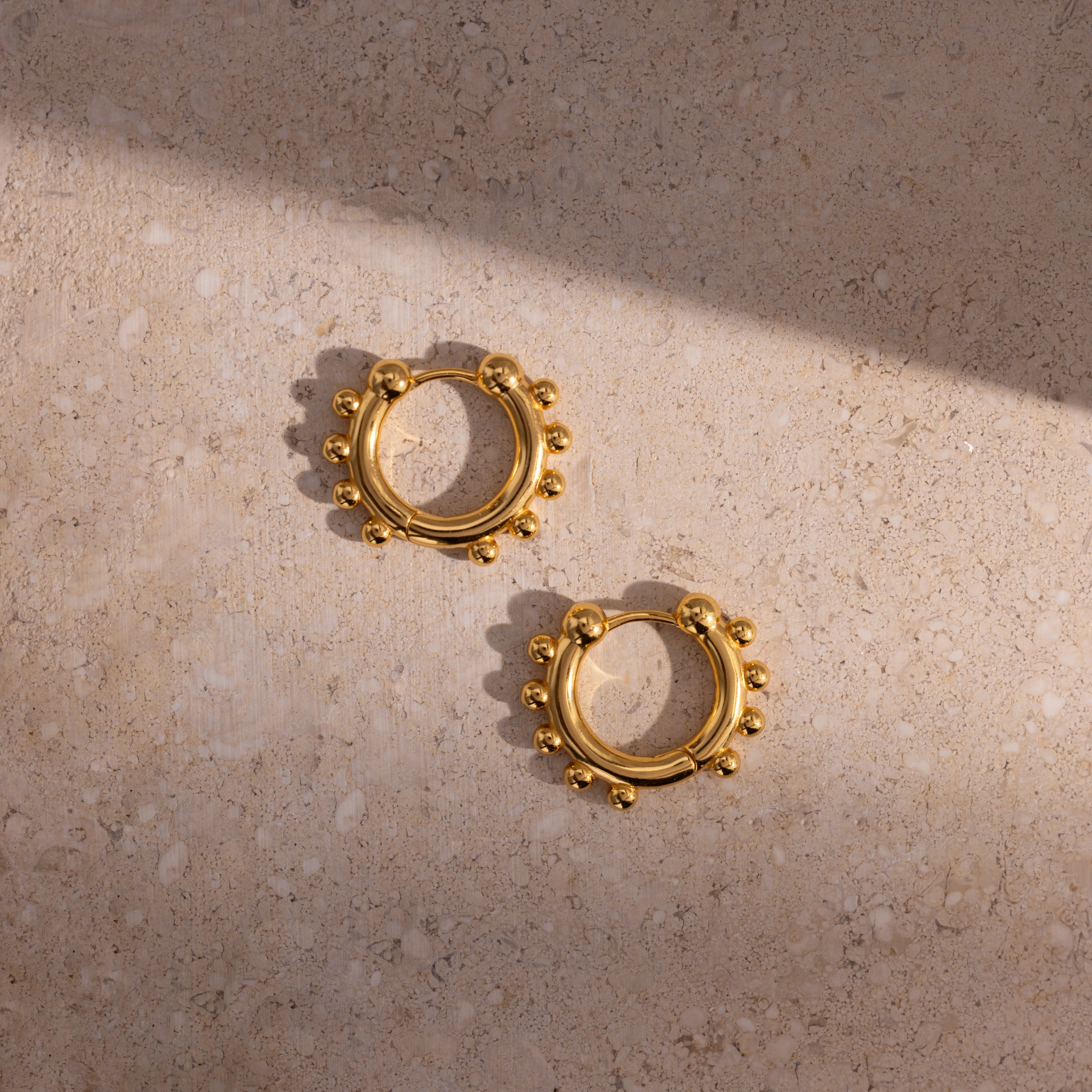 Beaded Hoops in 18K Gold - Image 3