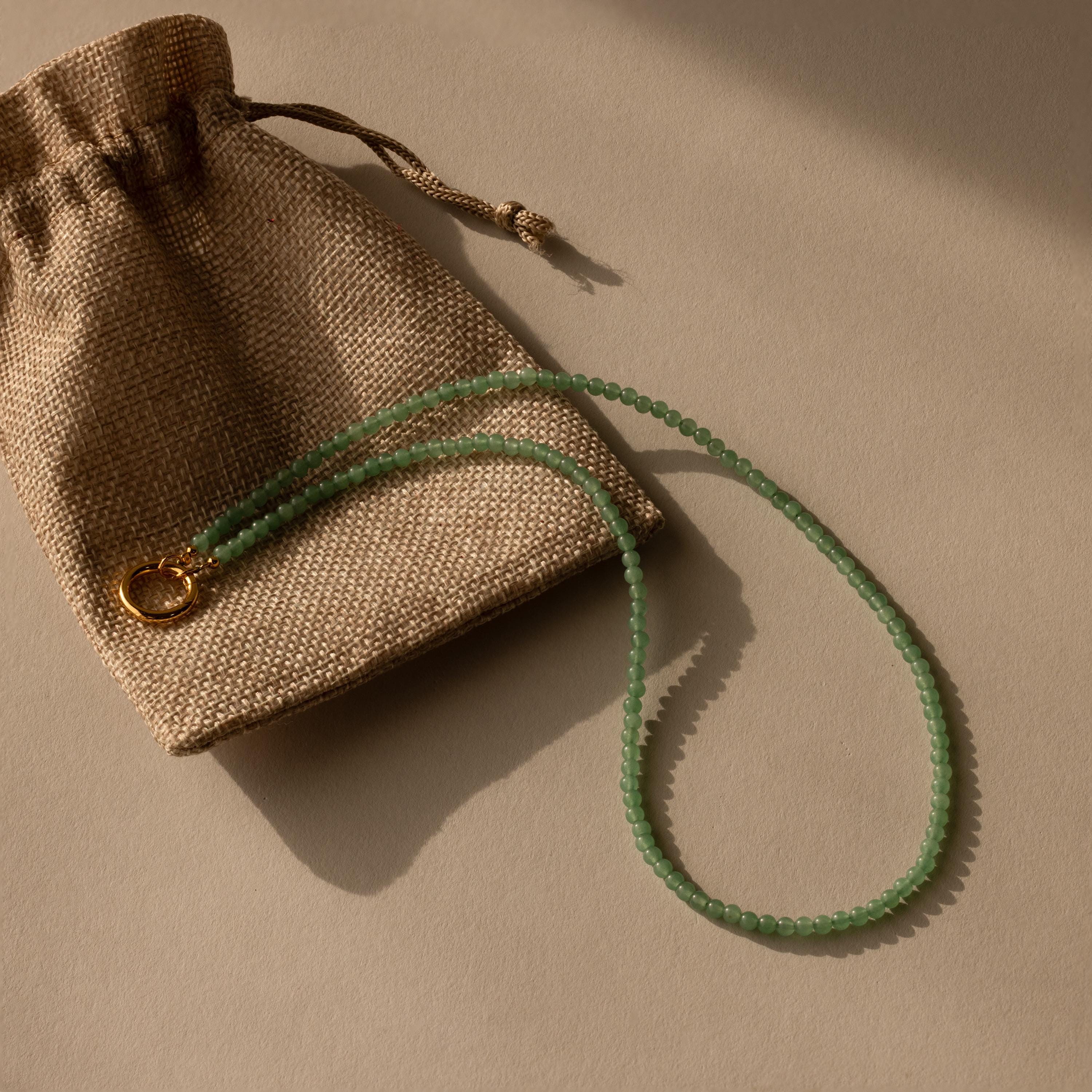 Beaded Jade Charm Necklace in 18K Gold - Image 5