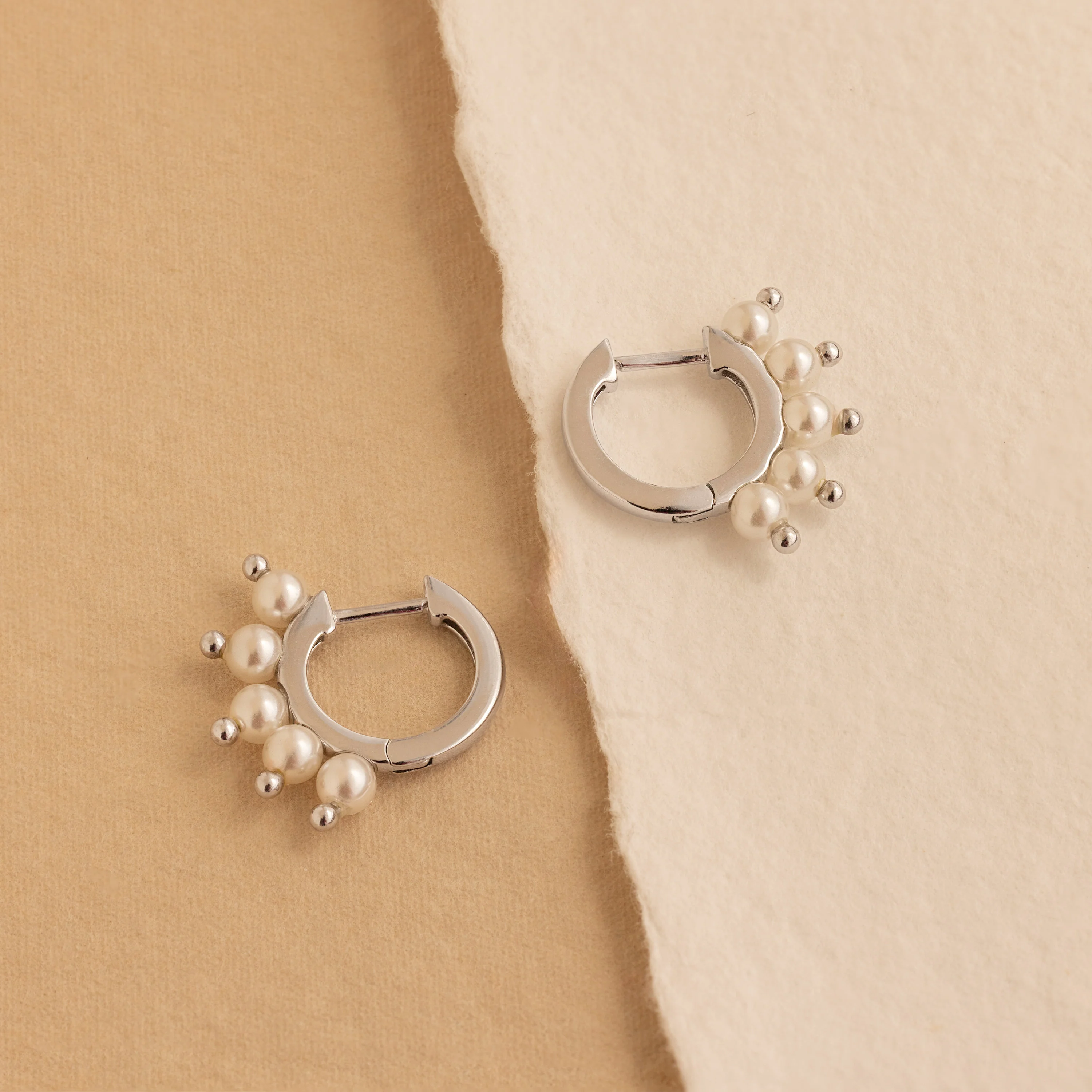 Beaded Pearl Huggies - Image 5