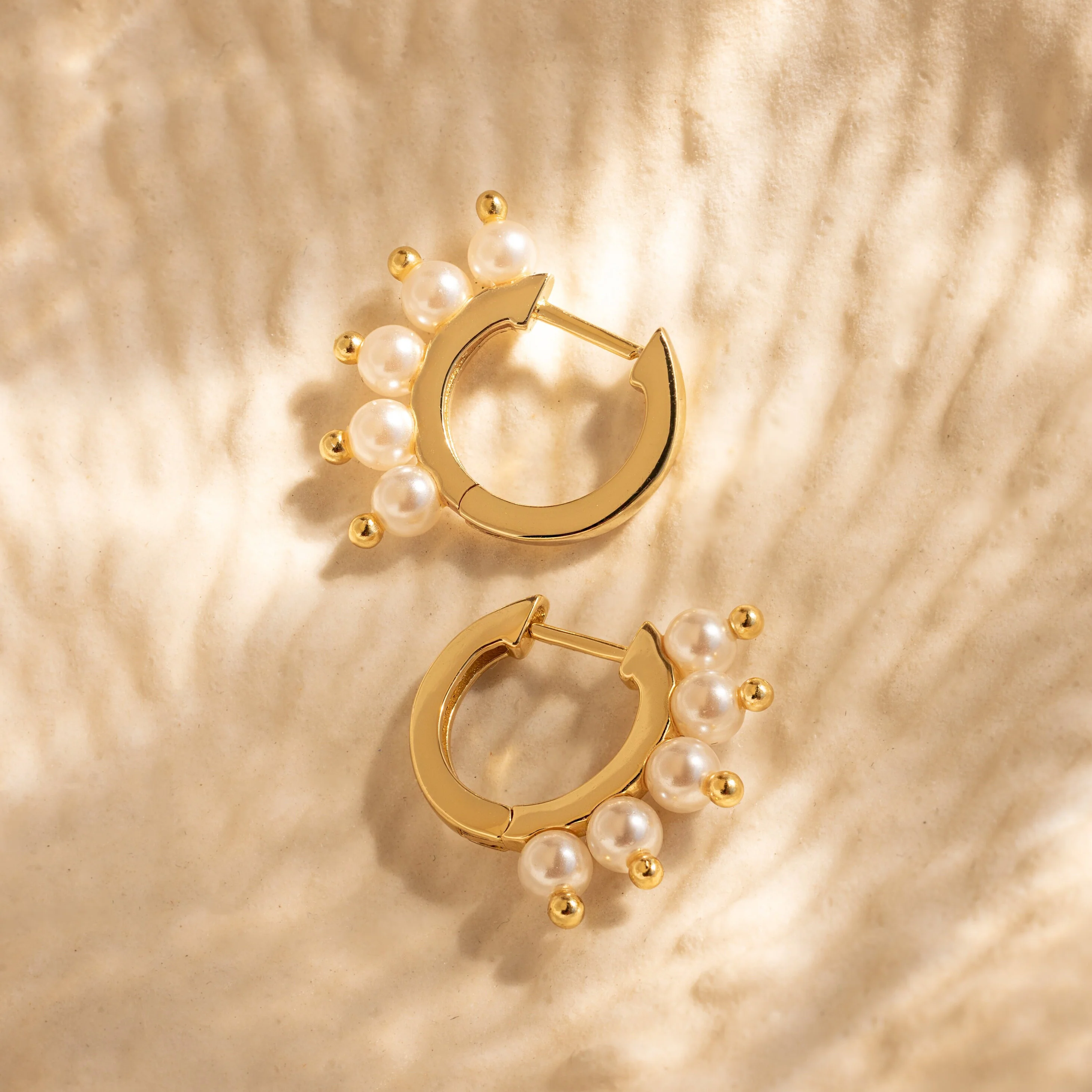 Beaded Pearl Huggies - Image 7
