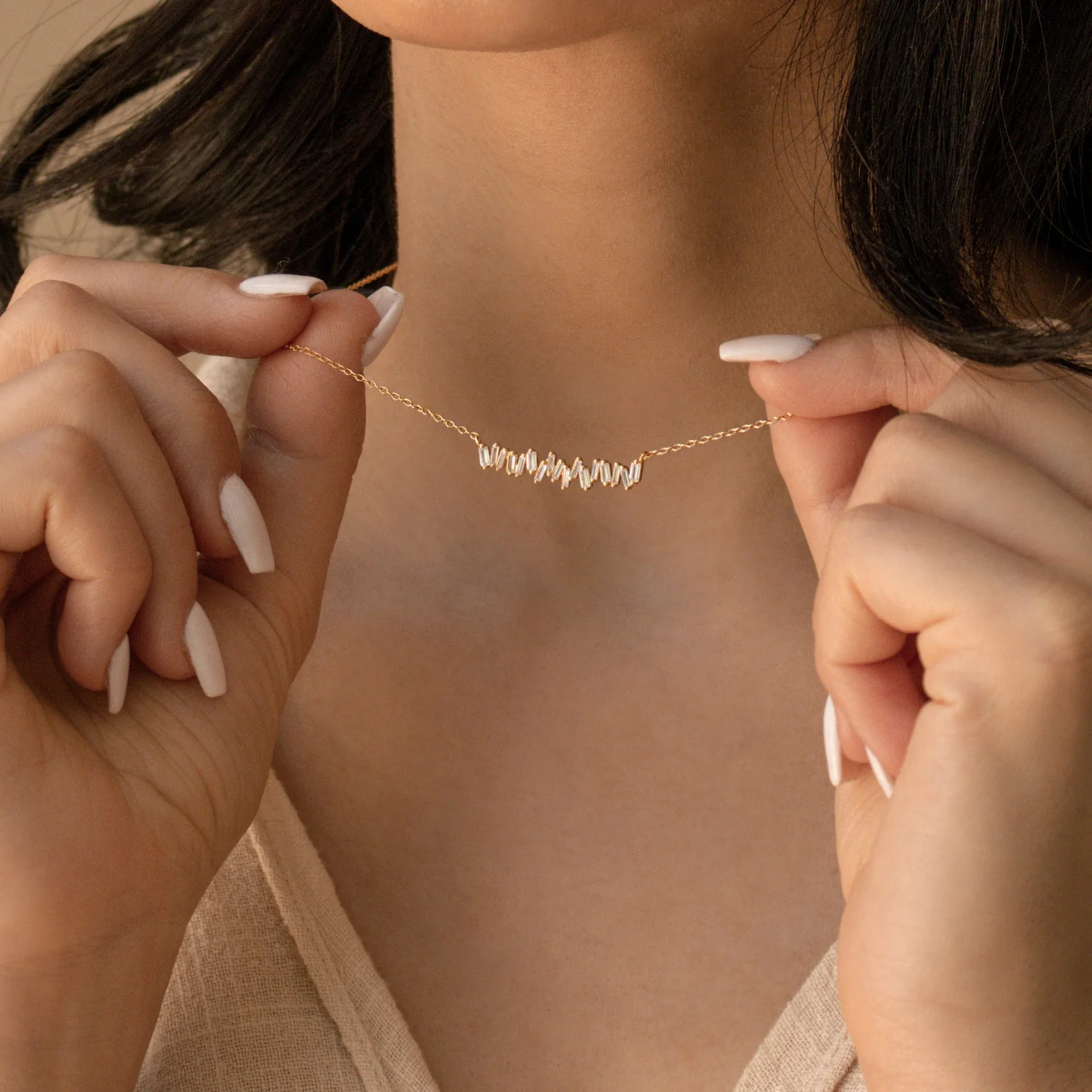 Bethany Baguette Bar Necklace - Image 4