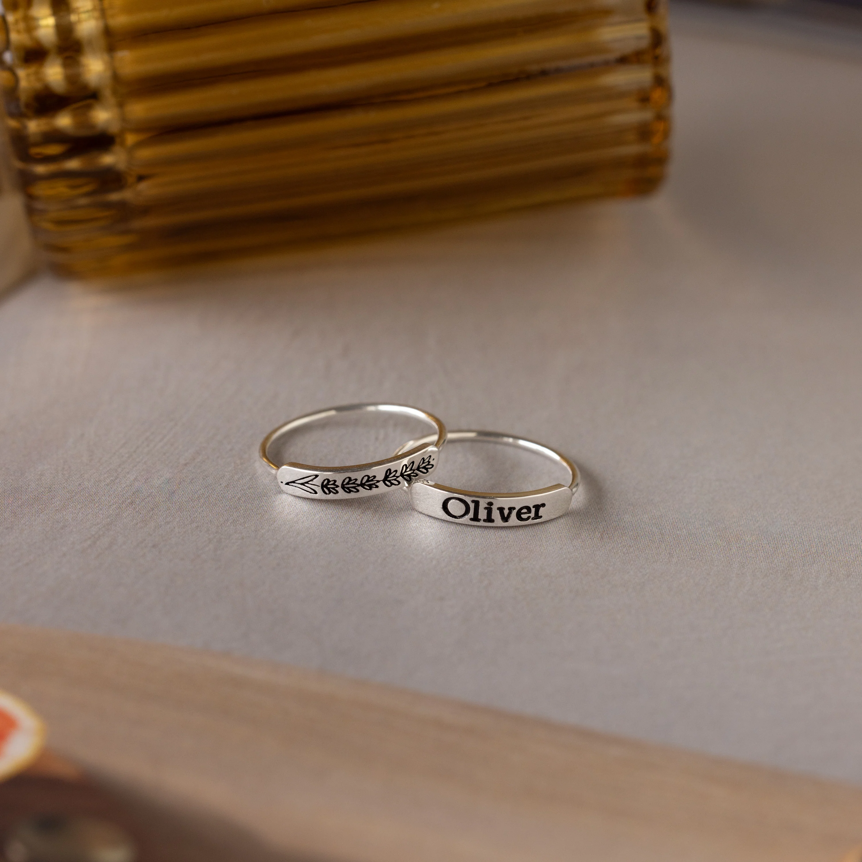 Birth Flower Bar Ring - Image 3
