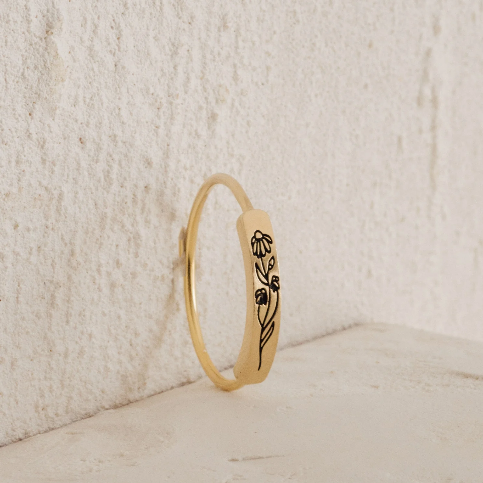 Birth Flower Bar Ring - Image 5