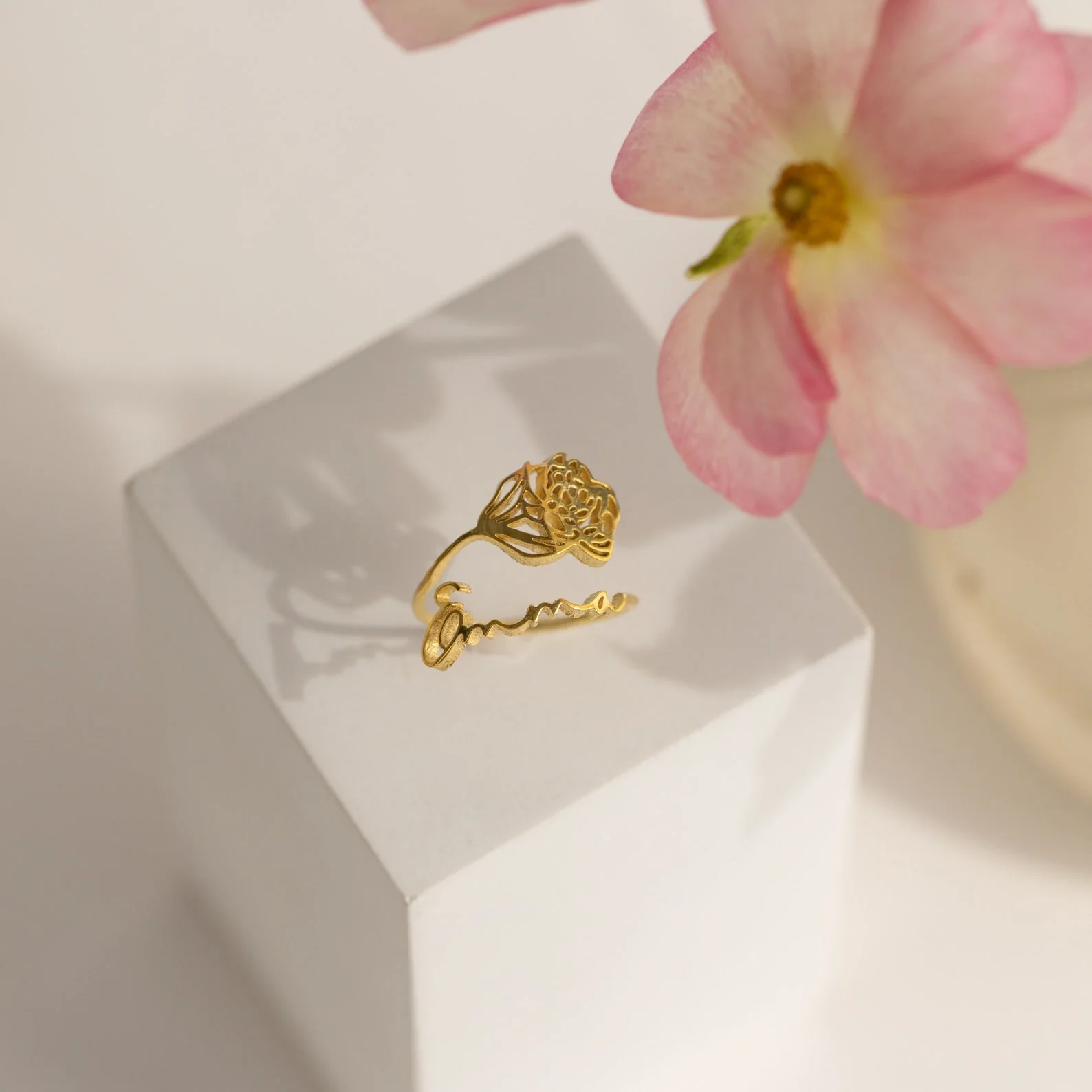 Birth Flower Name Ring - Image 3
