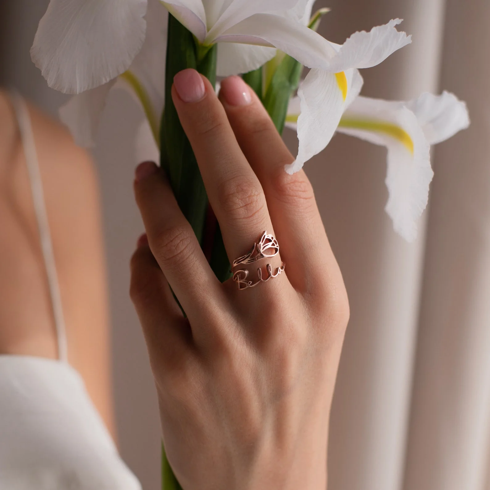 Birth Flower Name Ring - Image 8