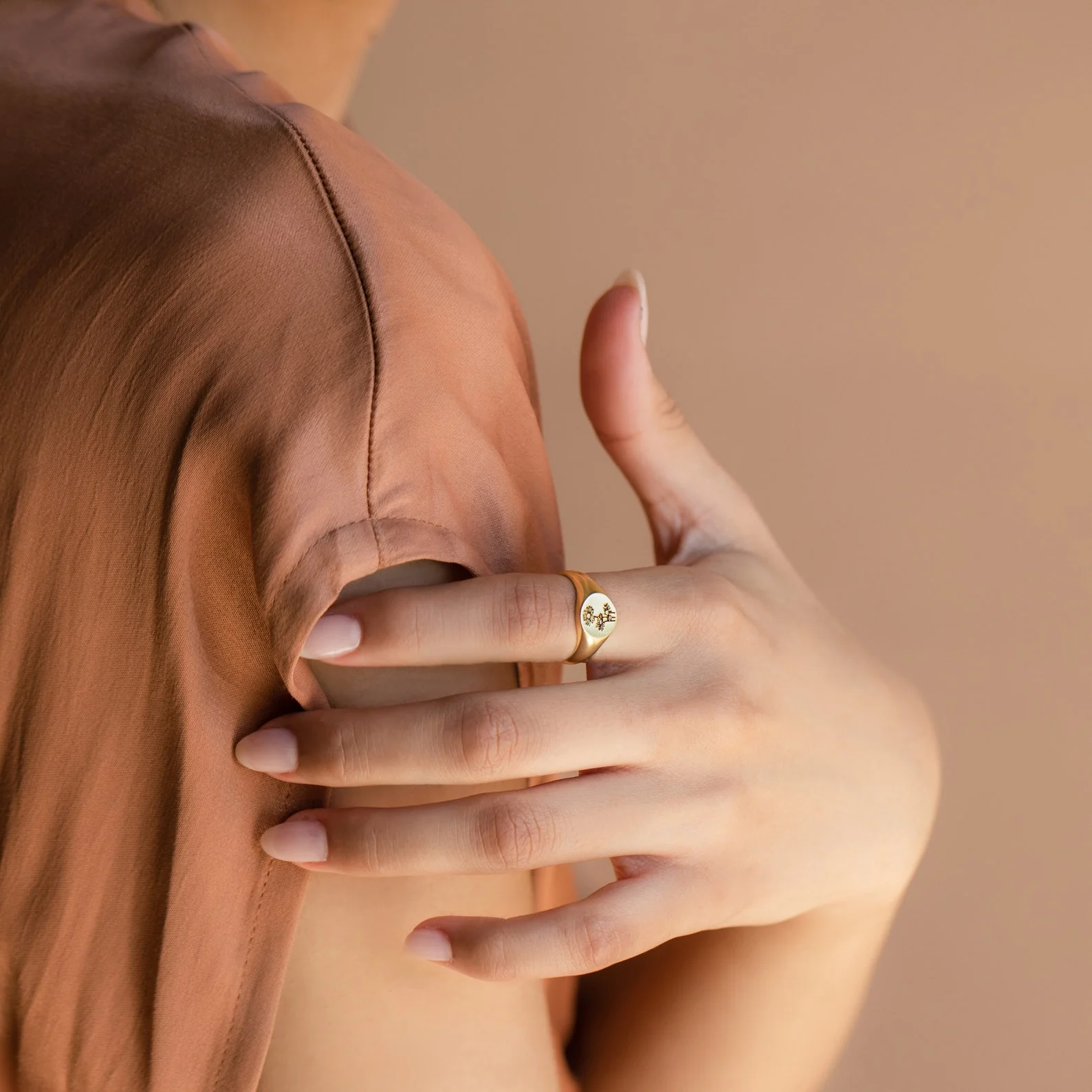 Birth Flower Signet Ring - Image 2