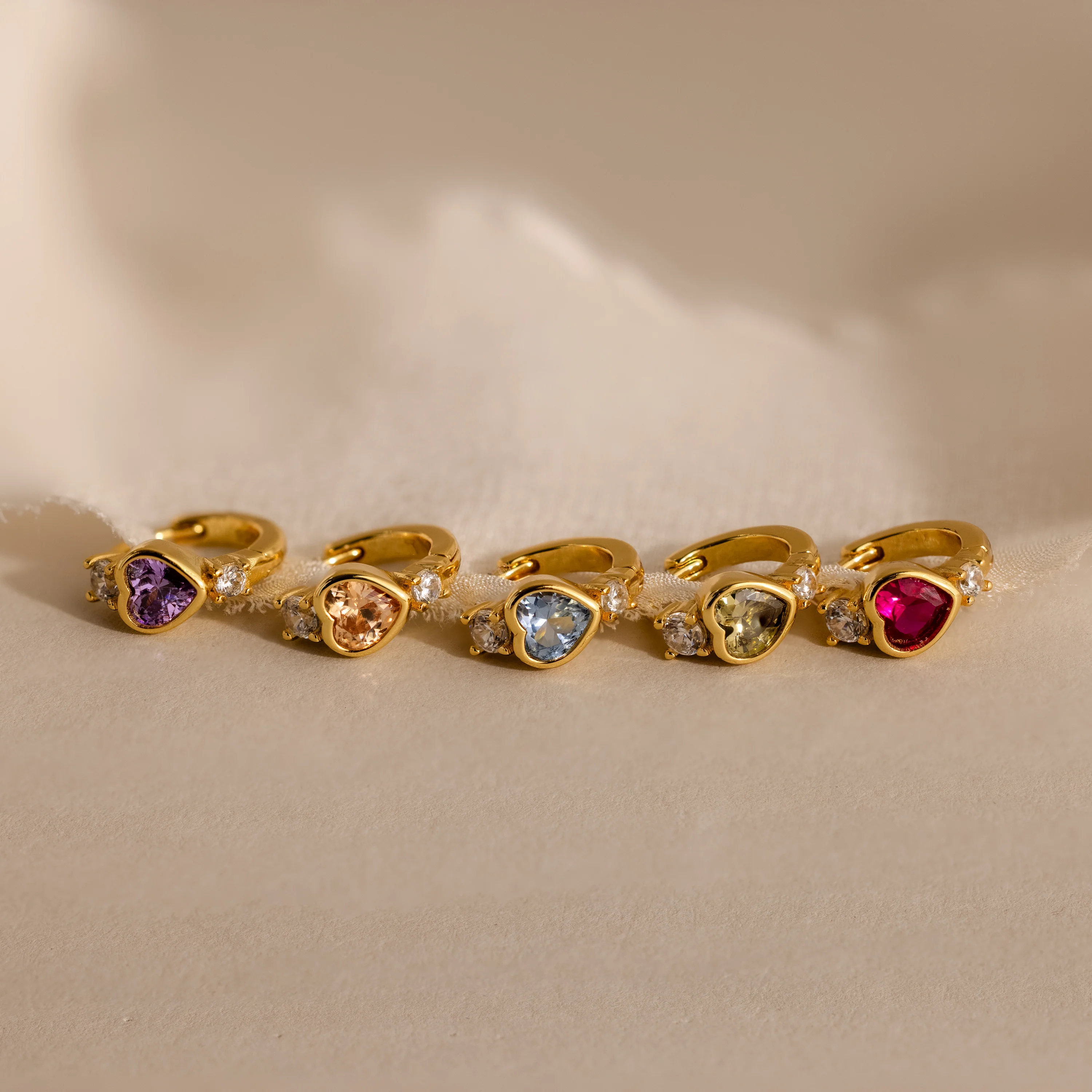 Garnet Heart Hoops - Image 8