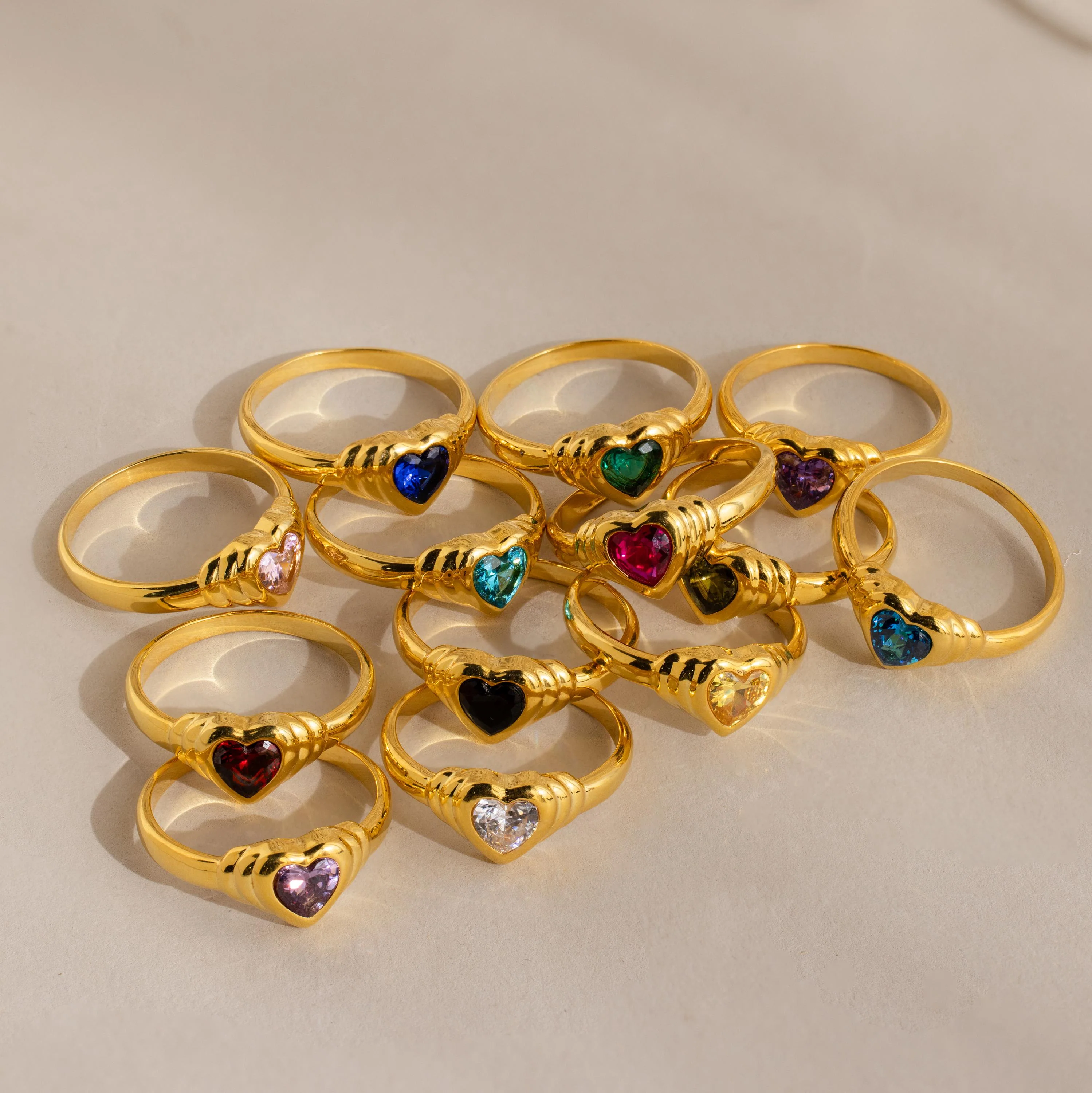 Birthstone Heart Signet Ring - Image 3
