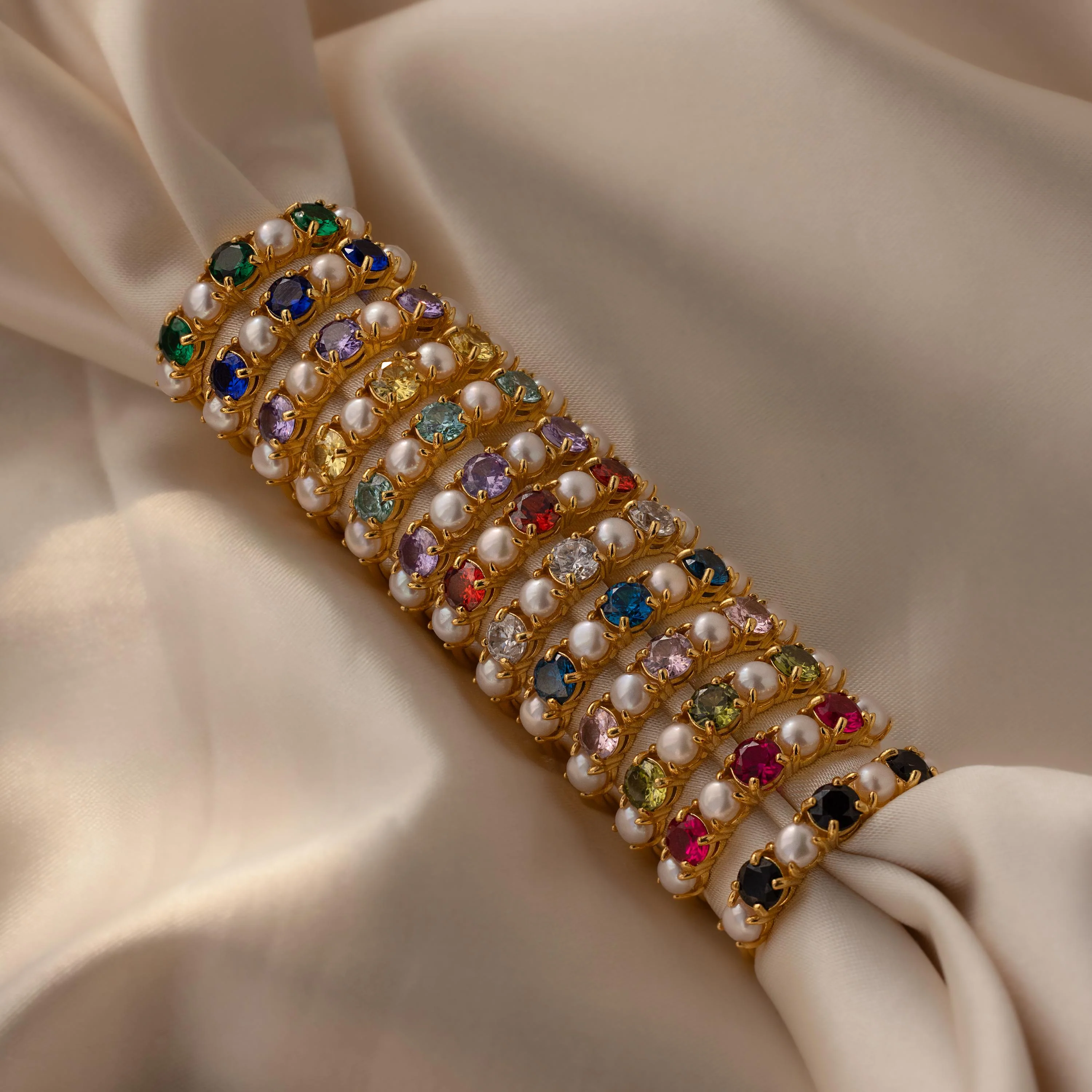 Birthstone & Pearl Lace Ring - Image 15