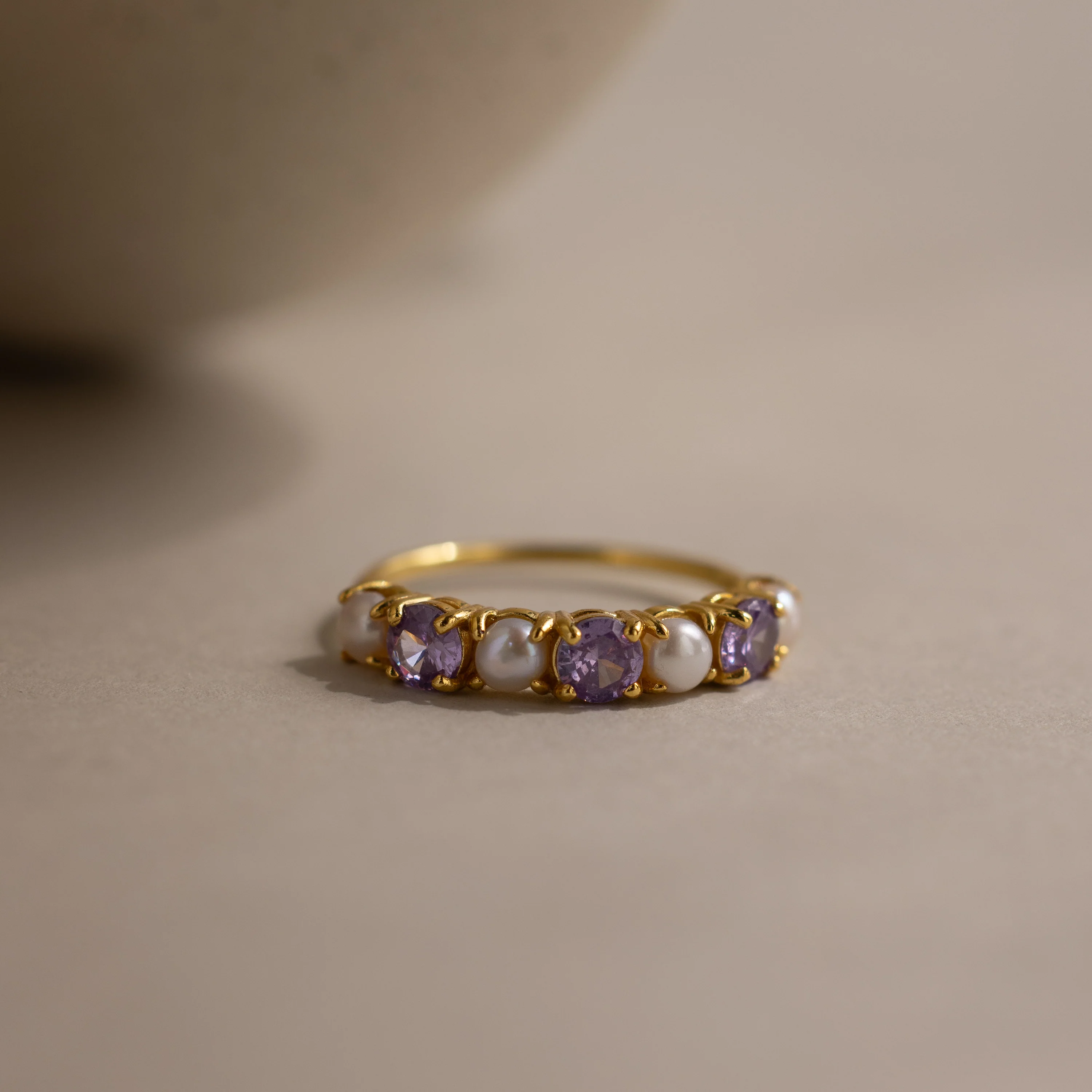 Birthstone & Pearl Lace Ring - Image 2