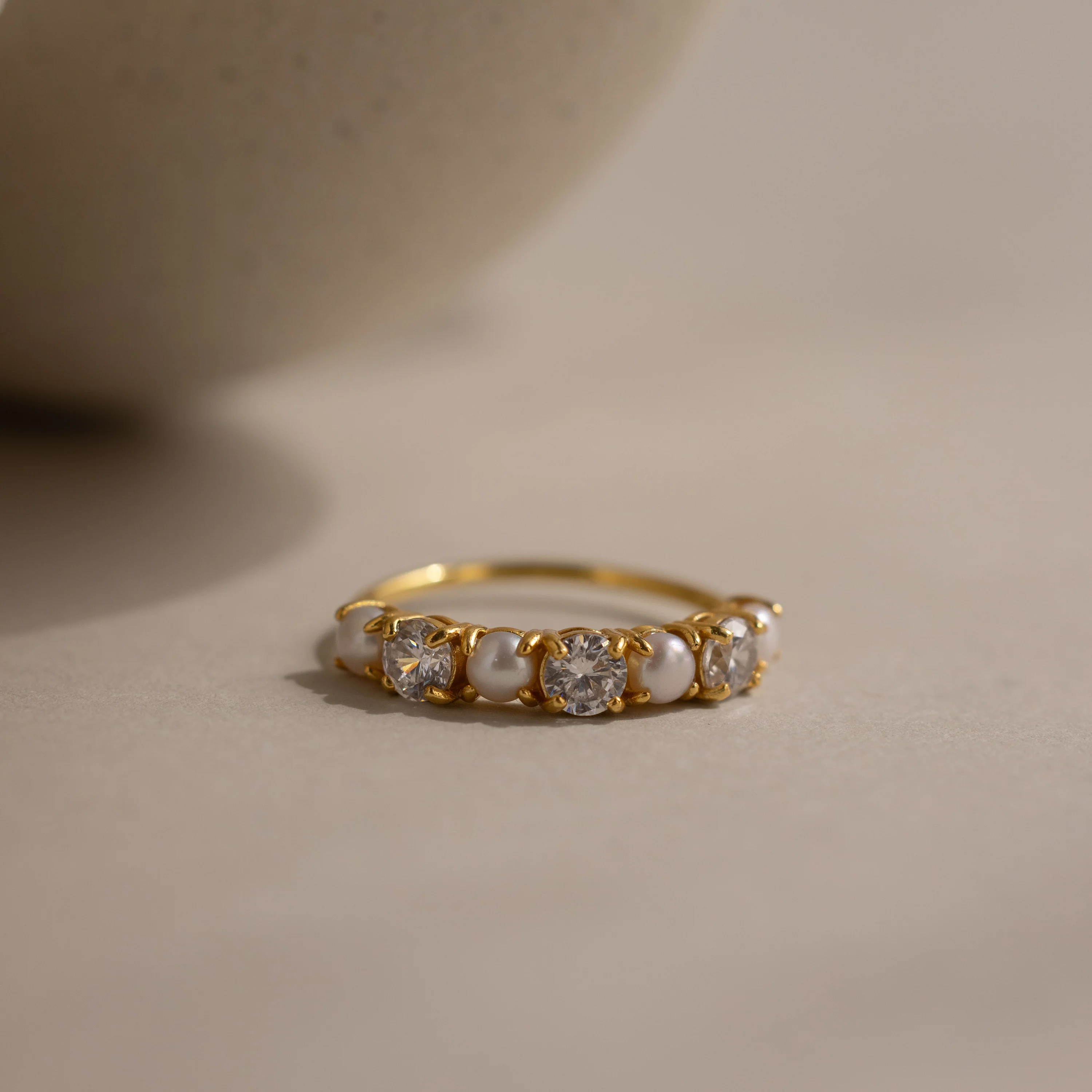 Birthstone & Pearl Lace Ring - Image 4