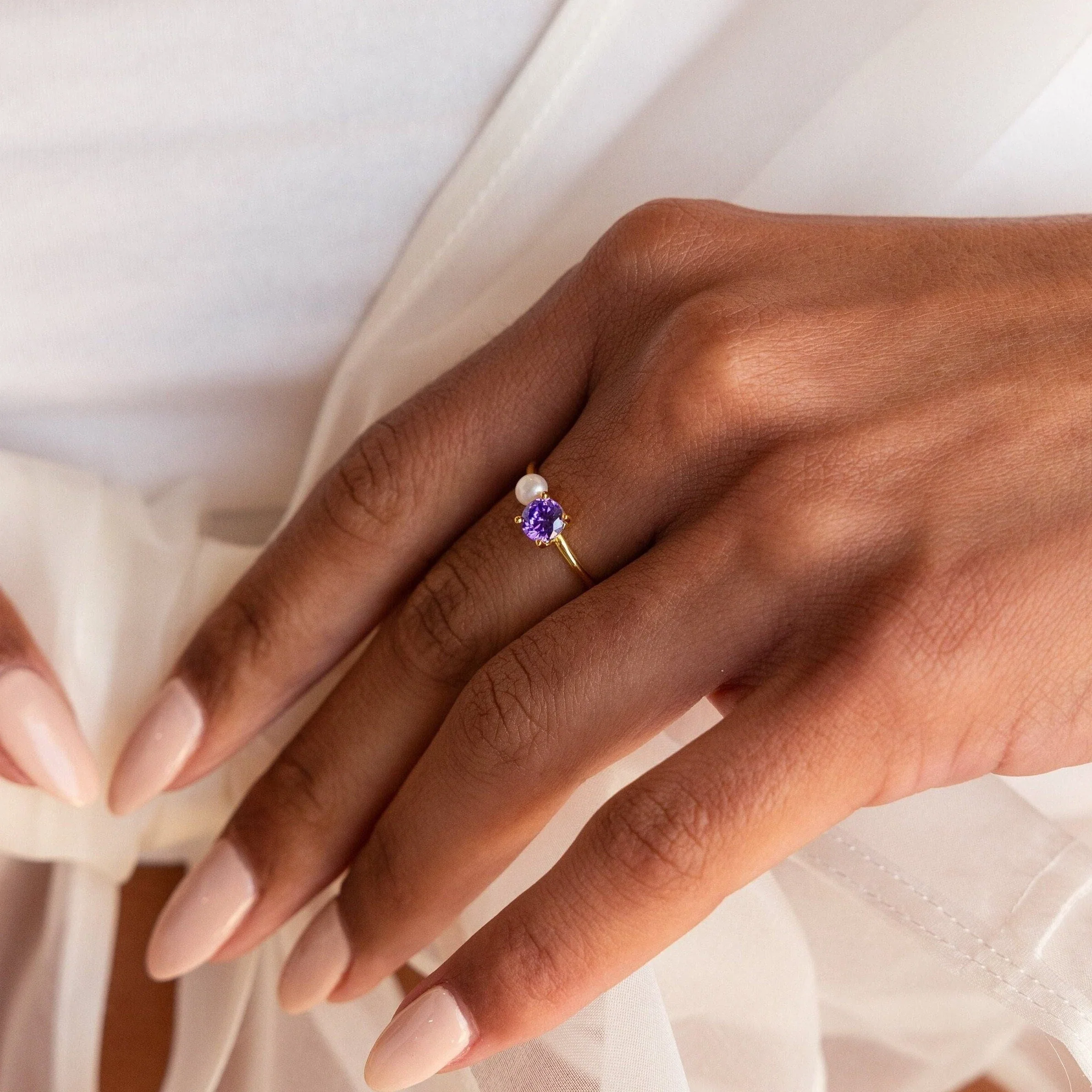 Birthstone & Pearl Ring - Image 2