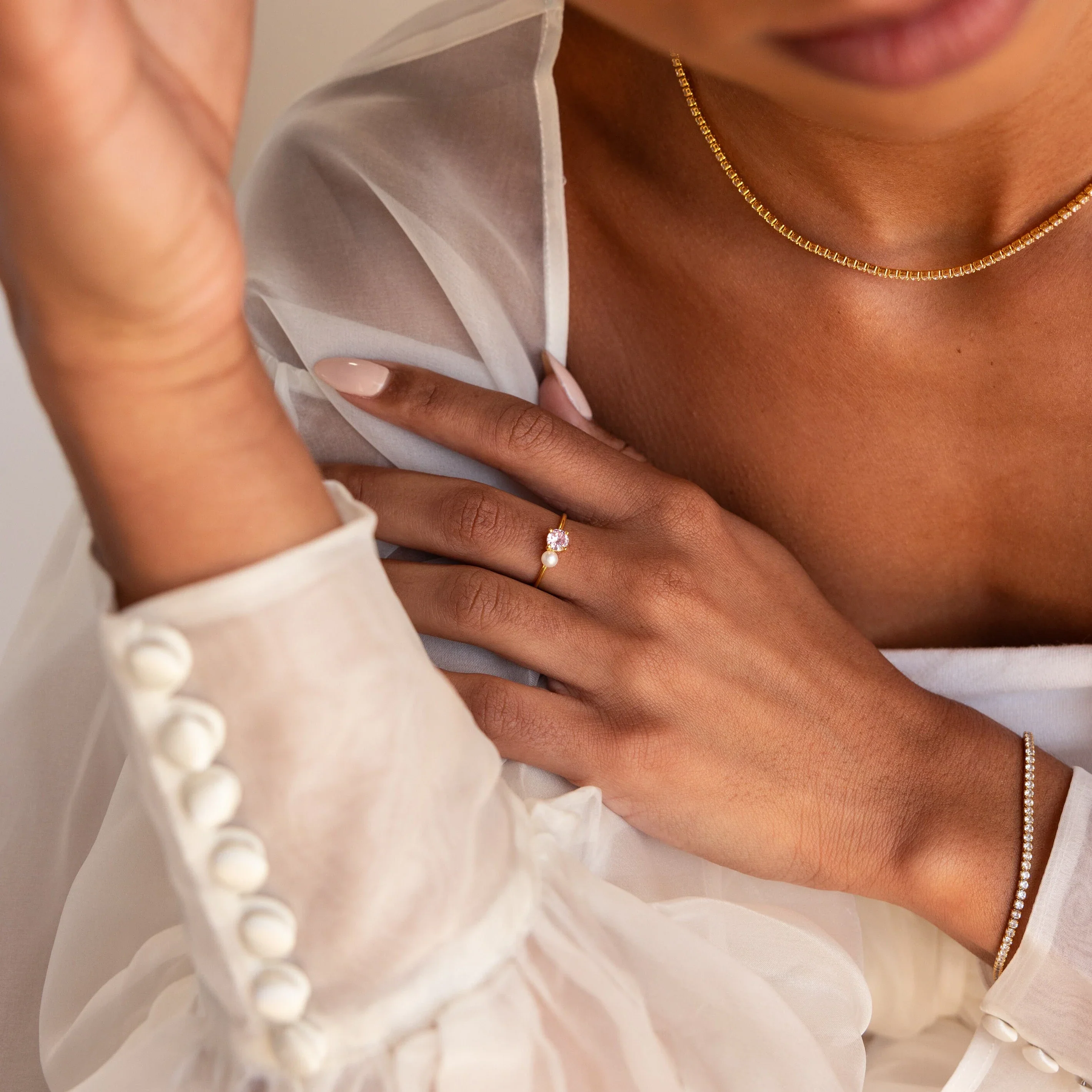 Birthstone & Pearl Ring - Image 4