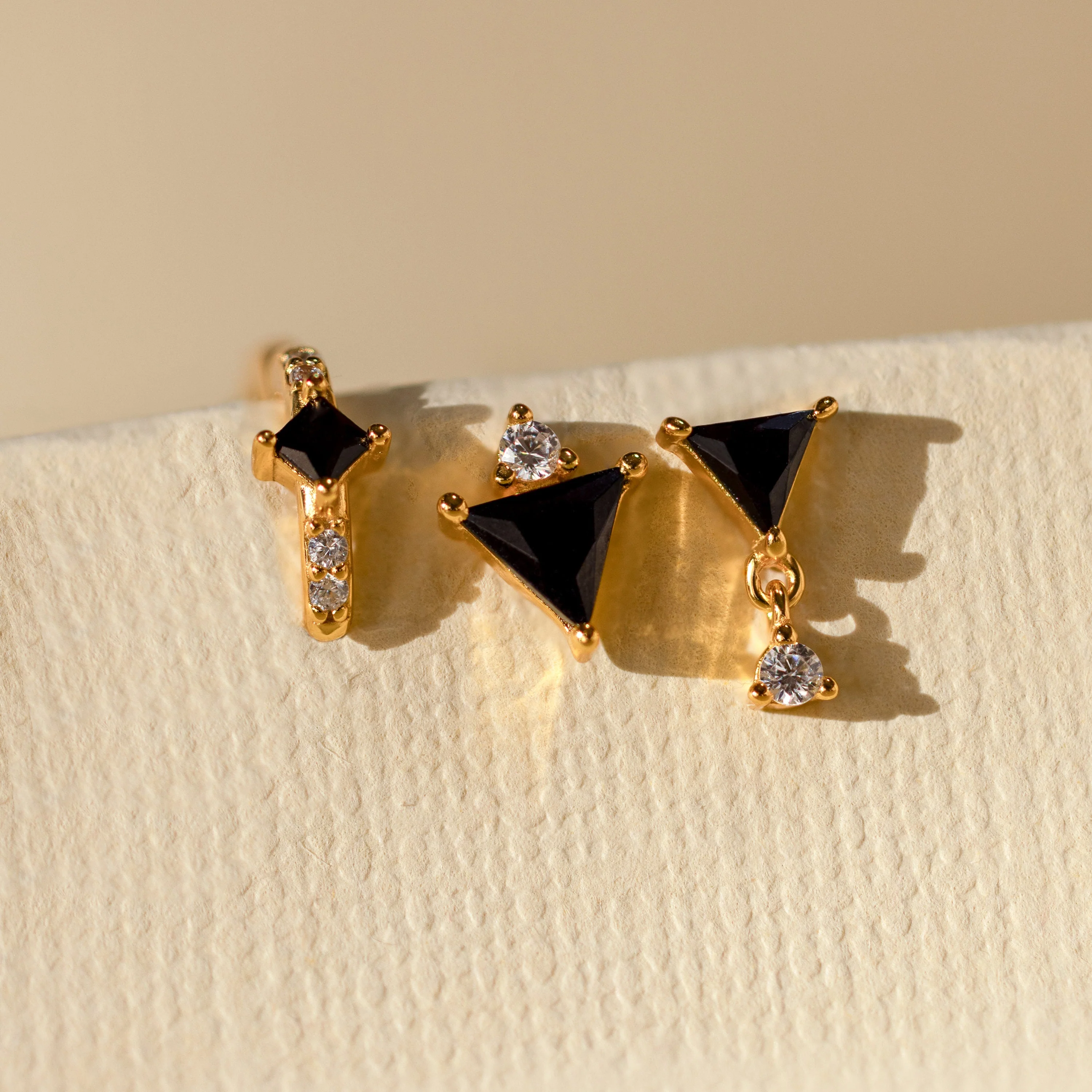 Black Art Deco Earrings Set - Image 2