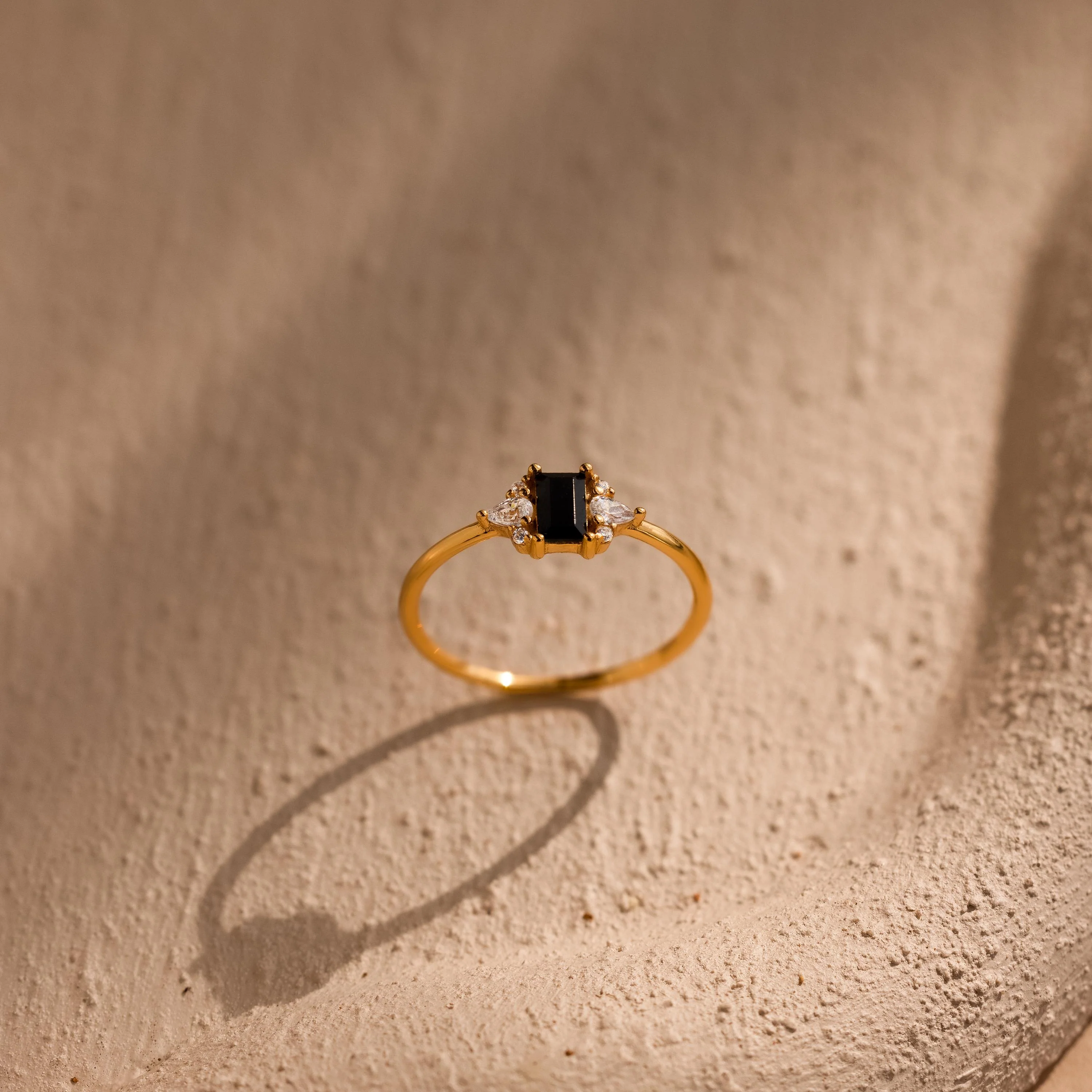 Black Baguette Diamond Ring in 18K Gold - Image 5