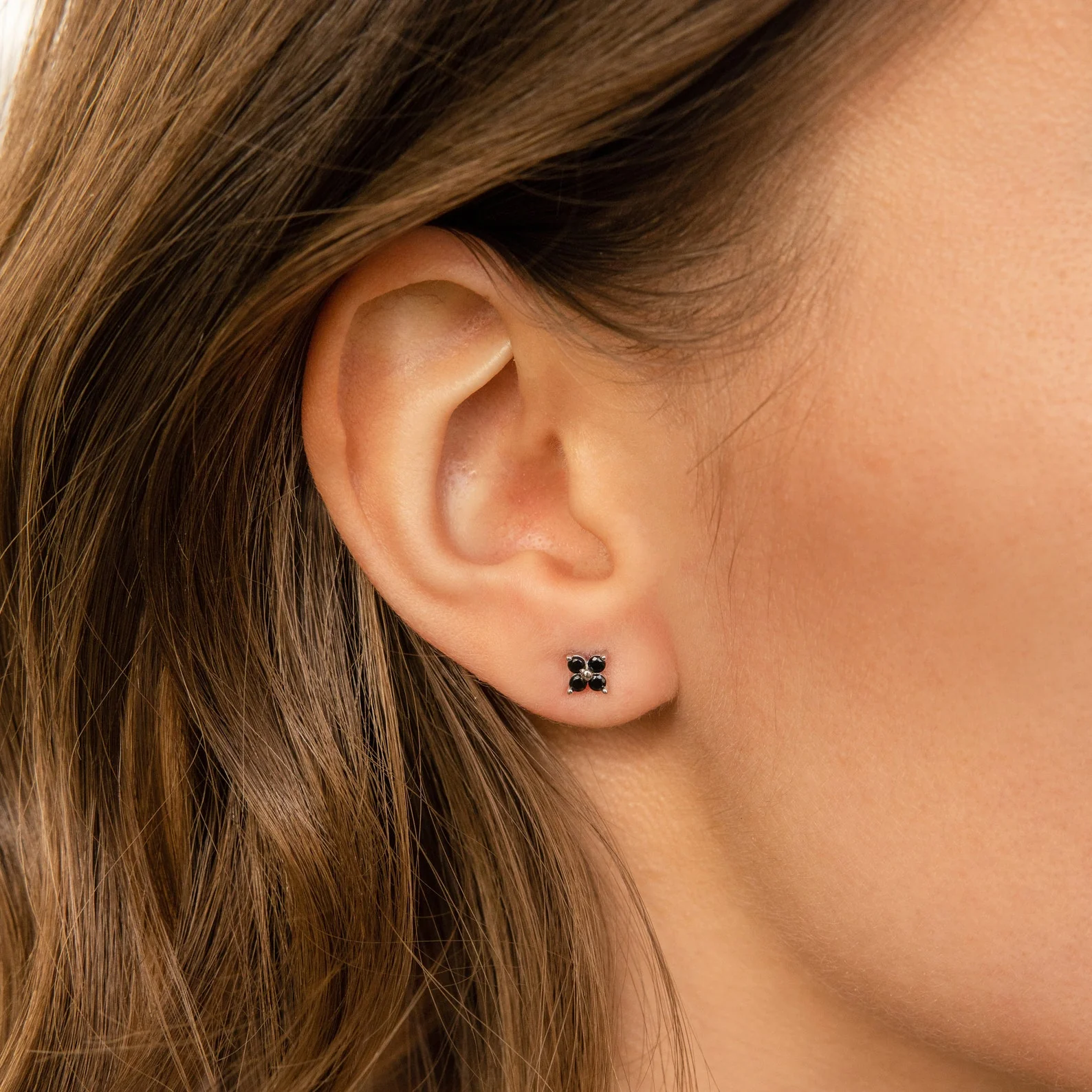 Black Flower Studs - Image 8