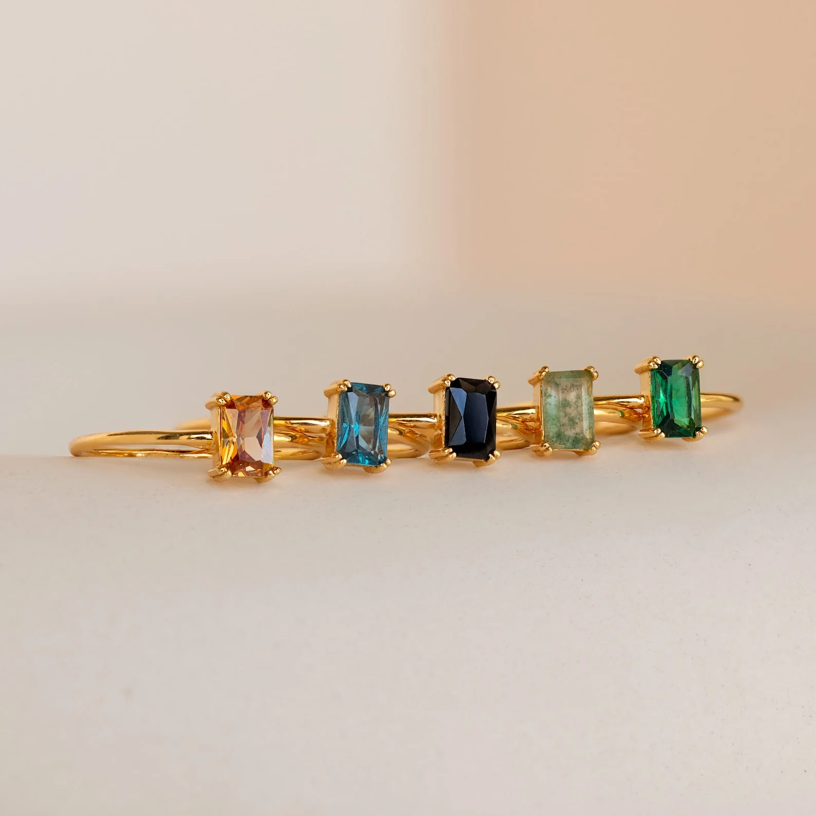 Blue Topaz Emerald Ring - Image 6