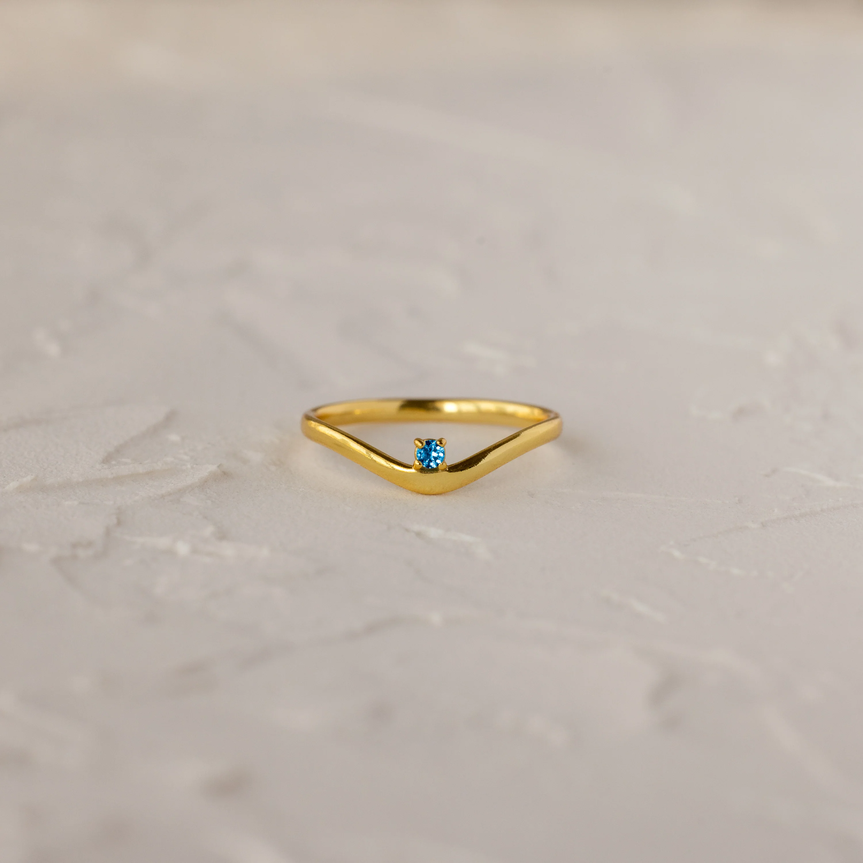 Birthstone Drop Curve Ring - Image 14