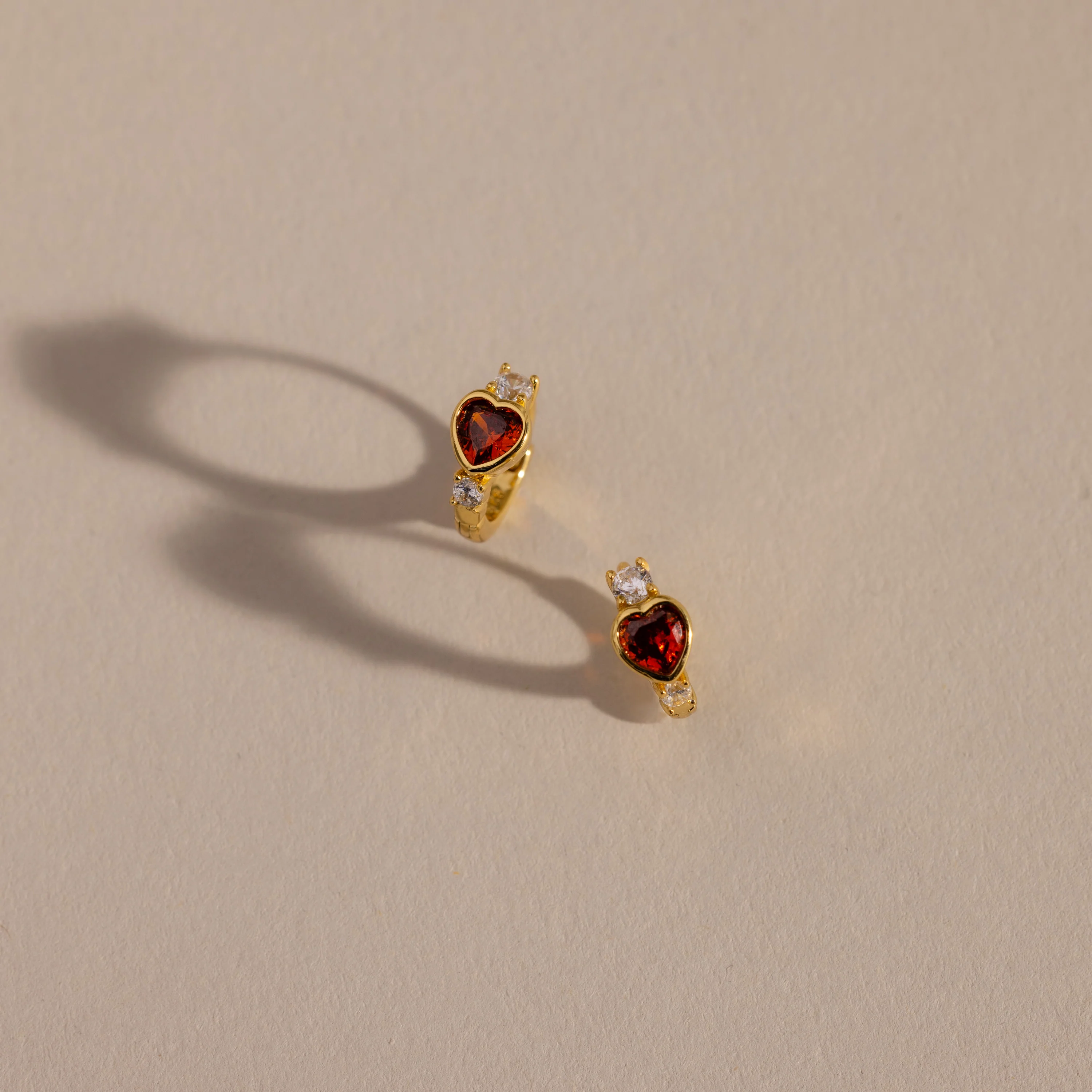 Garnet Heart Hoops - Image 5