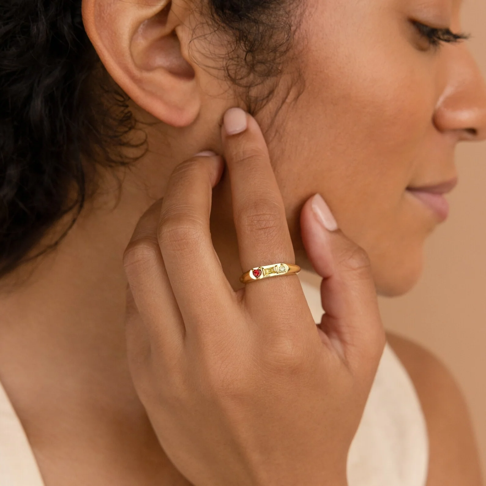 Bold Birthstone Signet Ring - Image 2