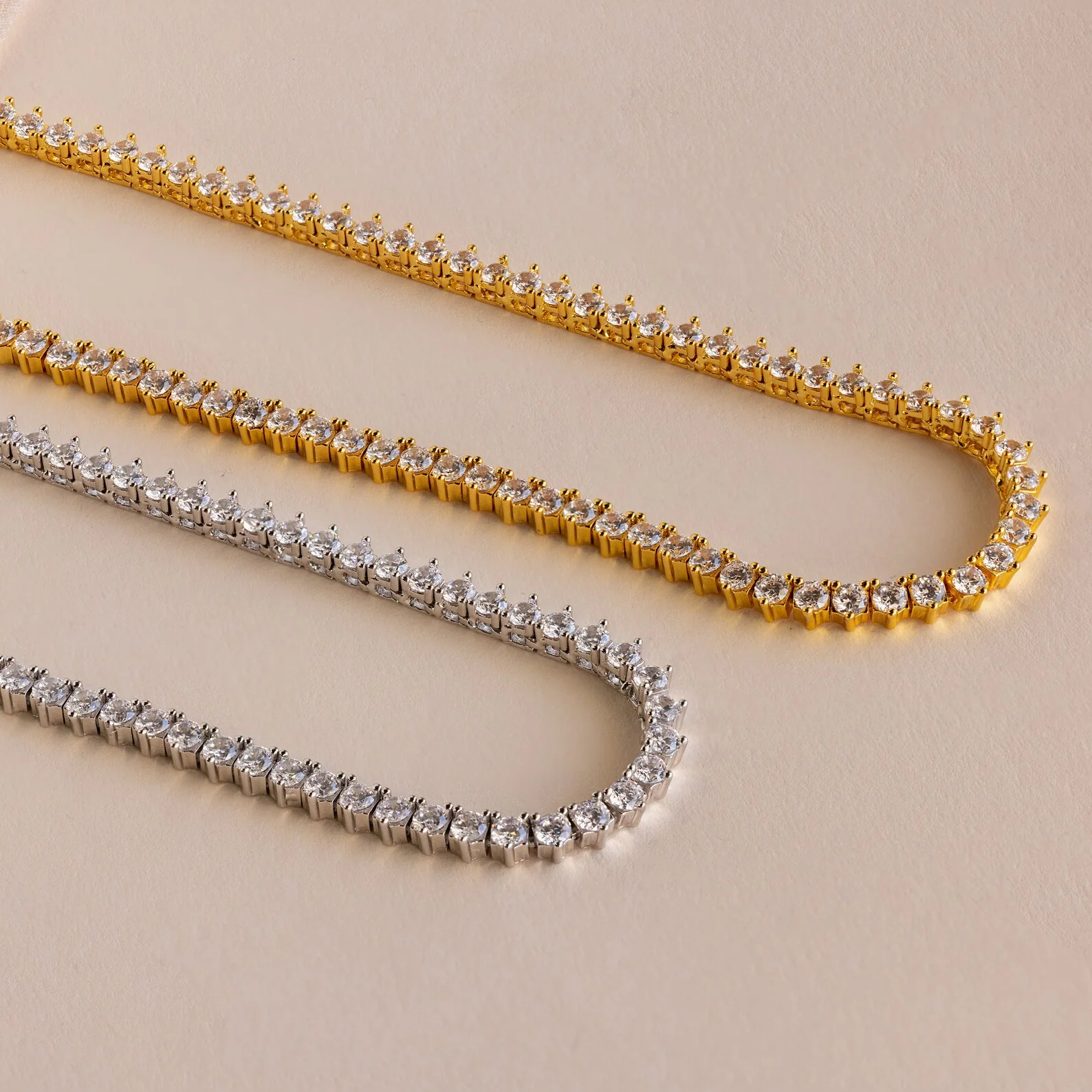 3 Prong Tennis Necklace - Image 3
